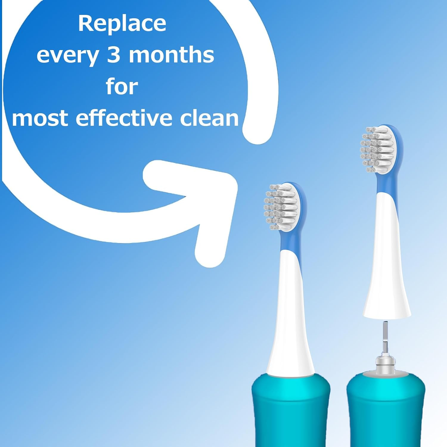 Kids Replacement Toothbrush Head Compatible with Philips Sonicare Kids Electric Toothbrush HX6321, HX6340, HX6032/94, HX6321, HX6042, 8 Pack Soft Brush Replacement Heads for 3+ Years Old Child - Blue image number 4