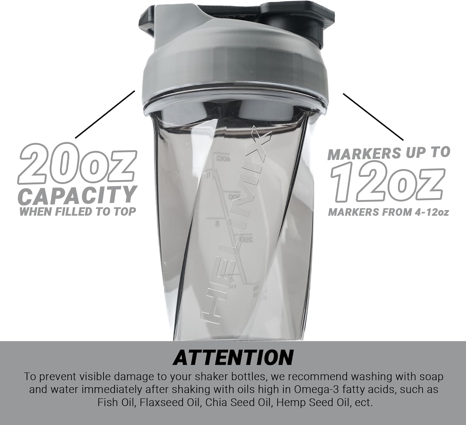 Helimix 2.0 Vortex Protein Shaker Bottle, 591 Ml (20 Oz) - Portable, Leakproof Travel Gym Bottle for Protein Shakes & Workout Smoothies - No Whisks, Clumps, & Batteries - Dishwasher Safe & BPA Free image number 4