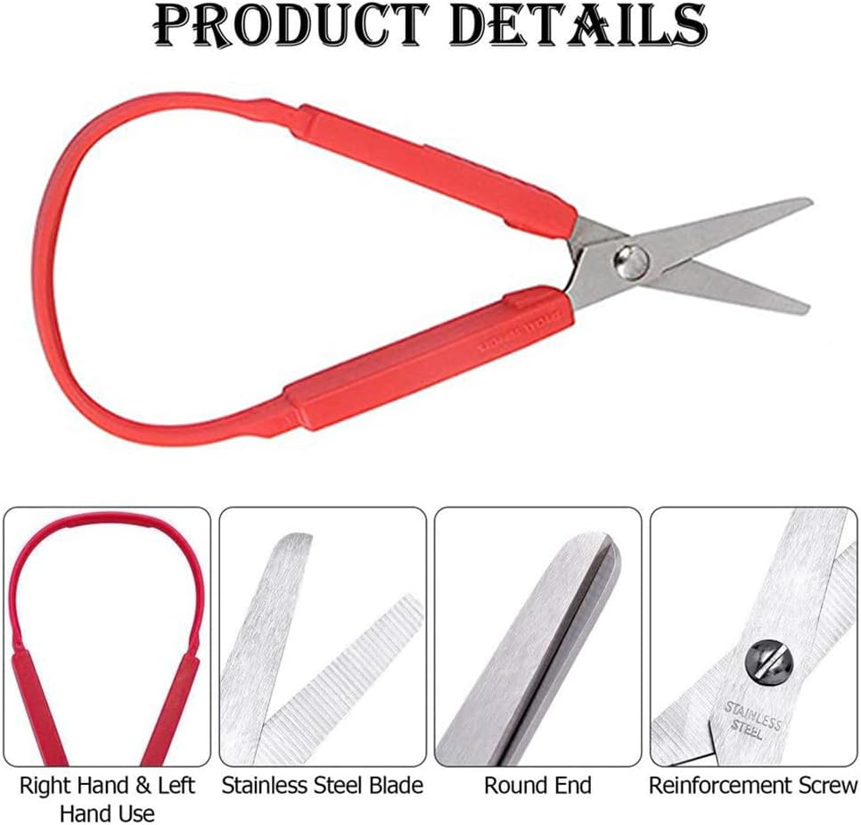 Isuperb 6 Pack Loop Scissors Grip Scissor for Kids, Teens and Adults, Easy Grip, Easy Opening, Adapted Scissors for Special Needs (6 Pack Loop Scissors) image number 2