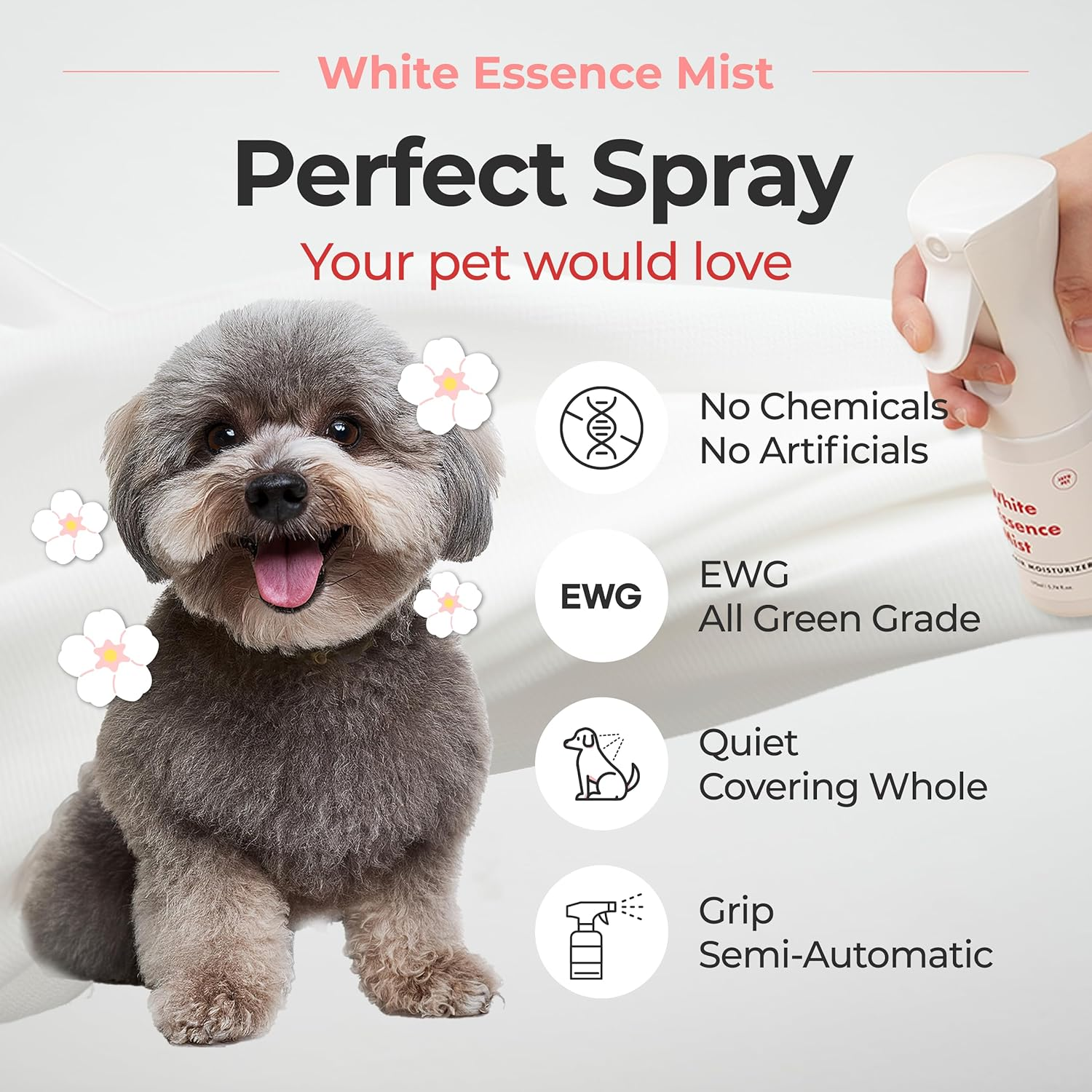 JAYU PET White Essence Mist - Dog Itch Relief, Hypoallergenic Soothing Spray, Dandruff & Dry Skin Spray (170Ml, 5.8Fl Oz) image number 3