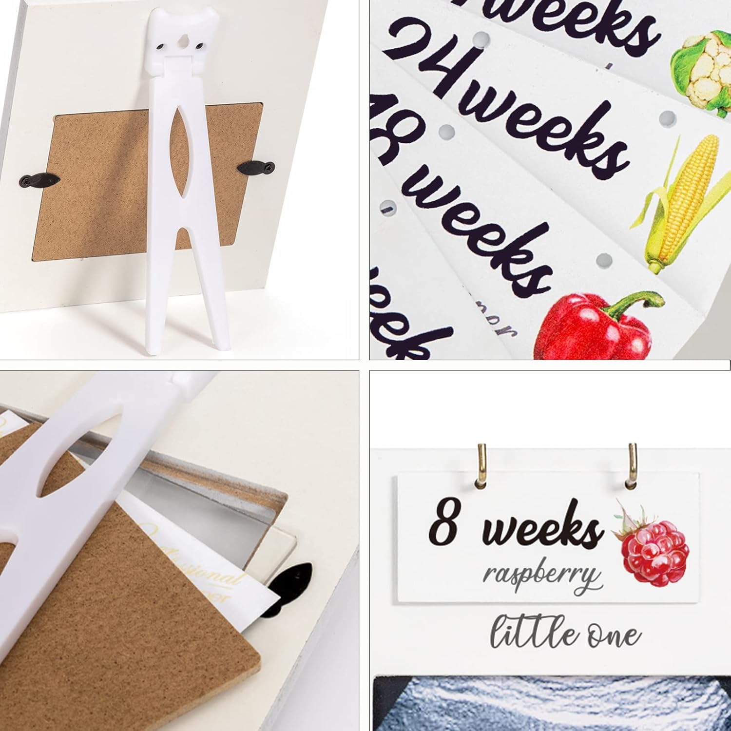 Sonogram Picture Frame - Weekly Fruit and Vegs Milestone, Pregnancy Tracker for Bump Growth, First Ultrasound Frame, Gifts for Expecting Parents, Announcement