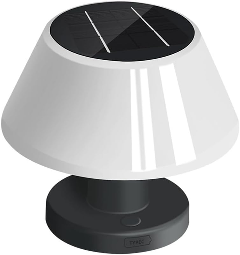Vmitejoe Outdoor Solar Table Lamp Waterproof Garden Indoor Desk Solar Read Lamp Dimmable Cordless Night Light Easy to Use