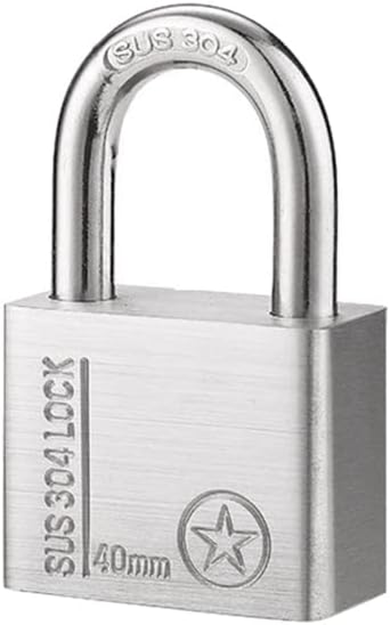 304 Stainless Steel Keyed Padlock 30 Mm Padlocks Heavy Duty Lock with 4 Keys, Indoor Outdoor Security Locks for School and Gym Locker, Sheds, Fence, Backpack, Storage Cabinets [Short Shackle]