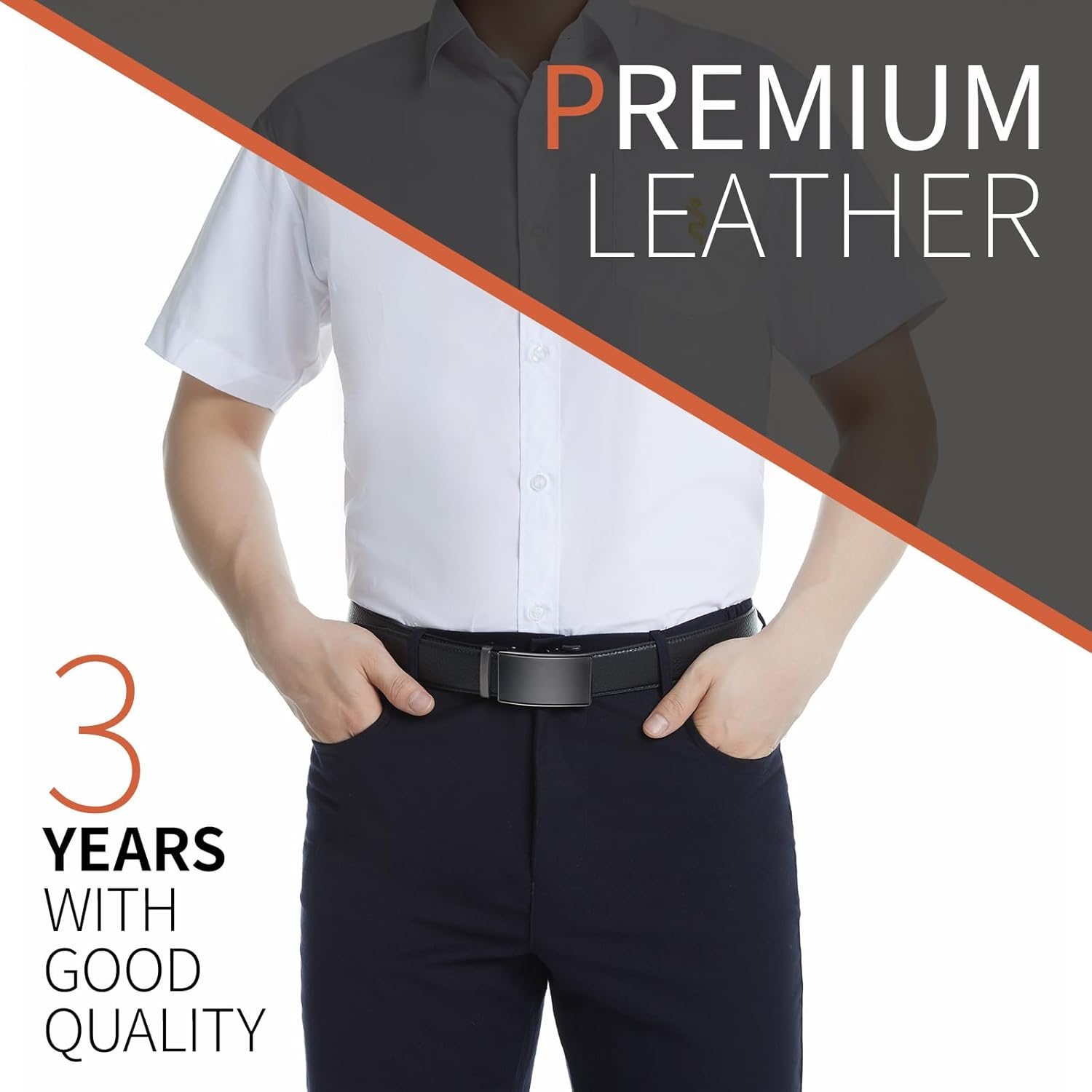 Zitahli Mens Belt Leather 2 Pack - Ratchet Belt for Men Dress Pant Shirt Oxfords,Micro Adjustable Brown Belt,Trim to Fit image number 2