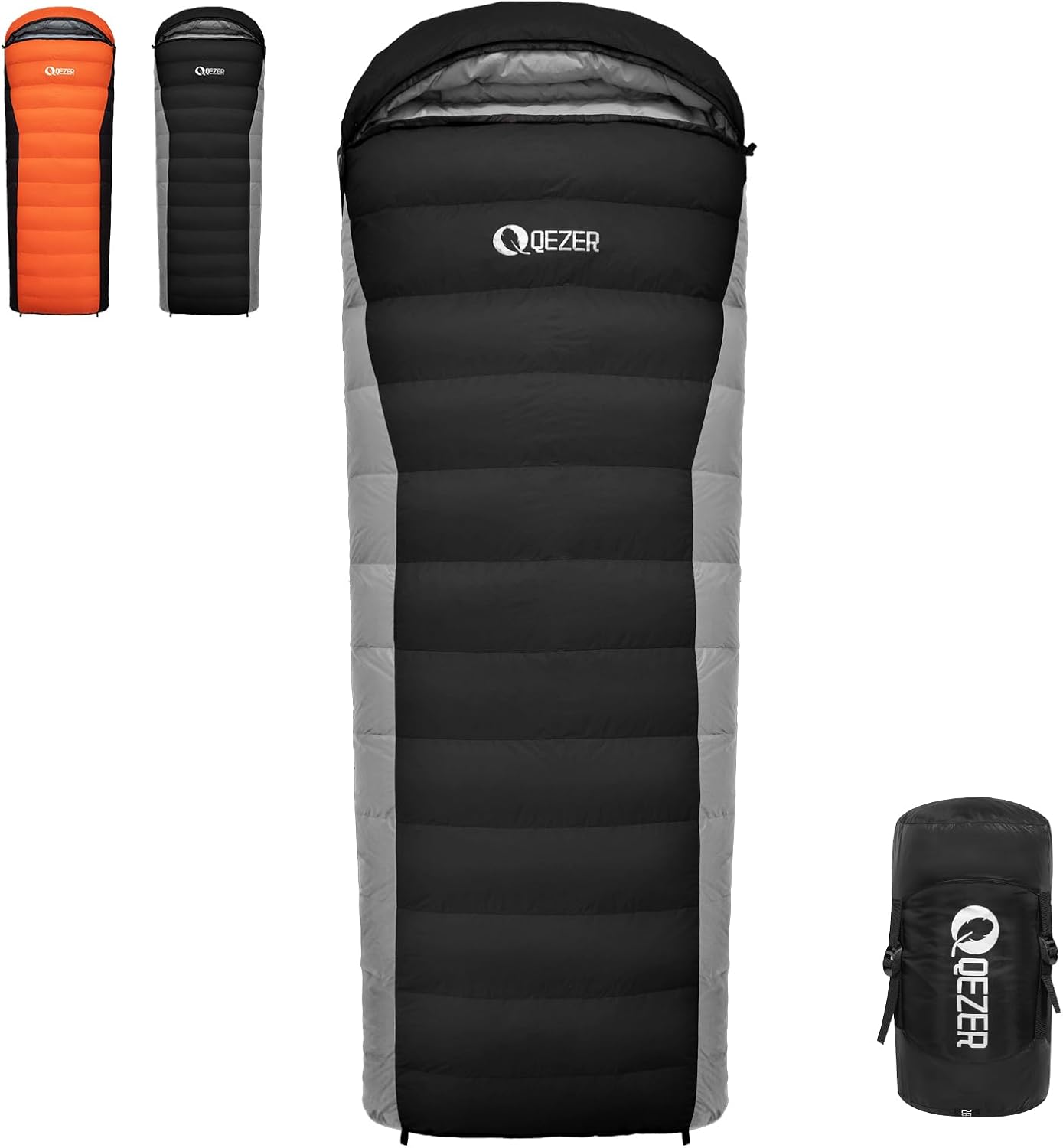 QEZER down Sleeping Bag Ultralight 225 X 80Cm [1440G],Camping Sleeping Bags for Adults and Kids,Suitable for 3-4 Season Camping, Hiking, Backpacking and Outdoor Climbing(800G)