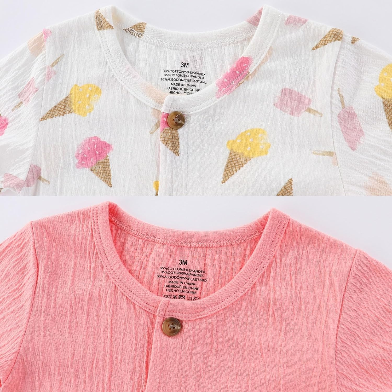 Ruliby Baby Romper Summer Breathable Infant Clothes Set 0-24 Month