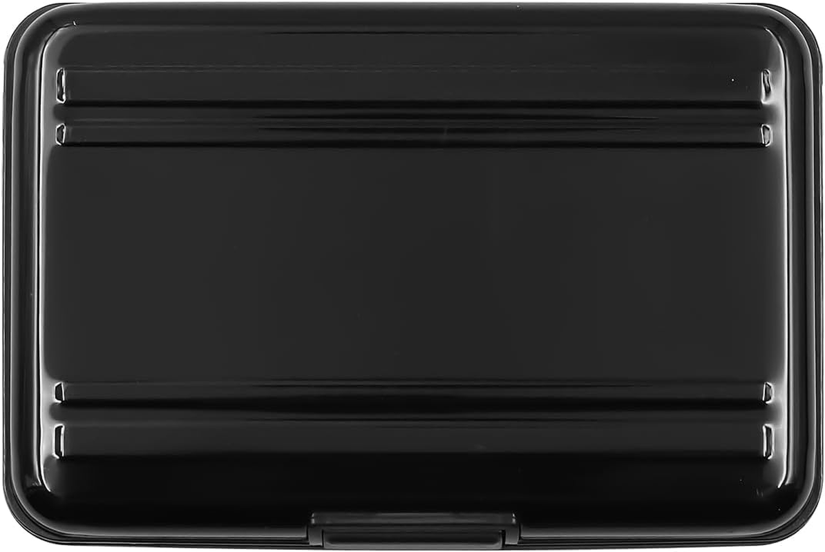 NUZAMAS Memory Card Storage Box Aluminum Shock Resistant Carrying Box Memory Card Case Holder 8 Slots for SD SIM CF NANO TF Cards Black