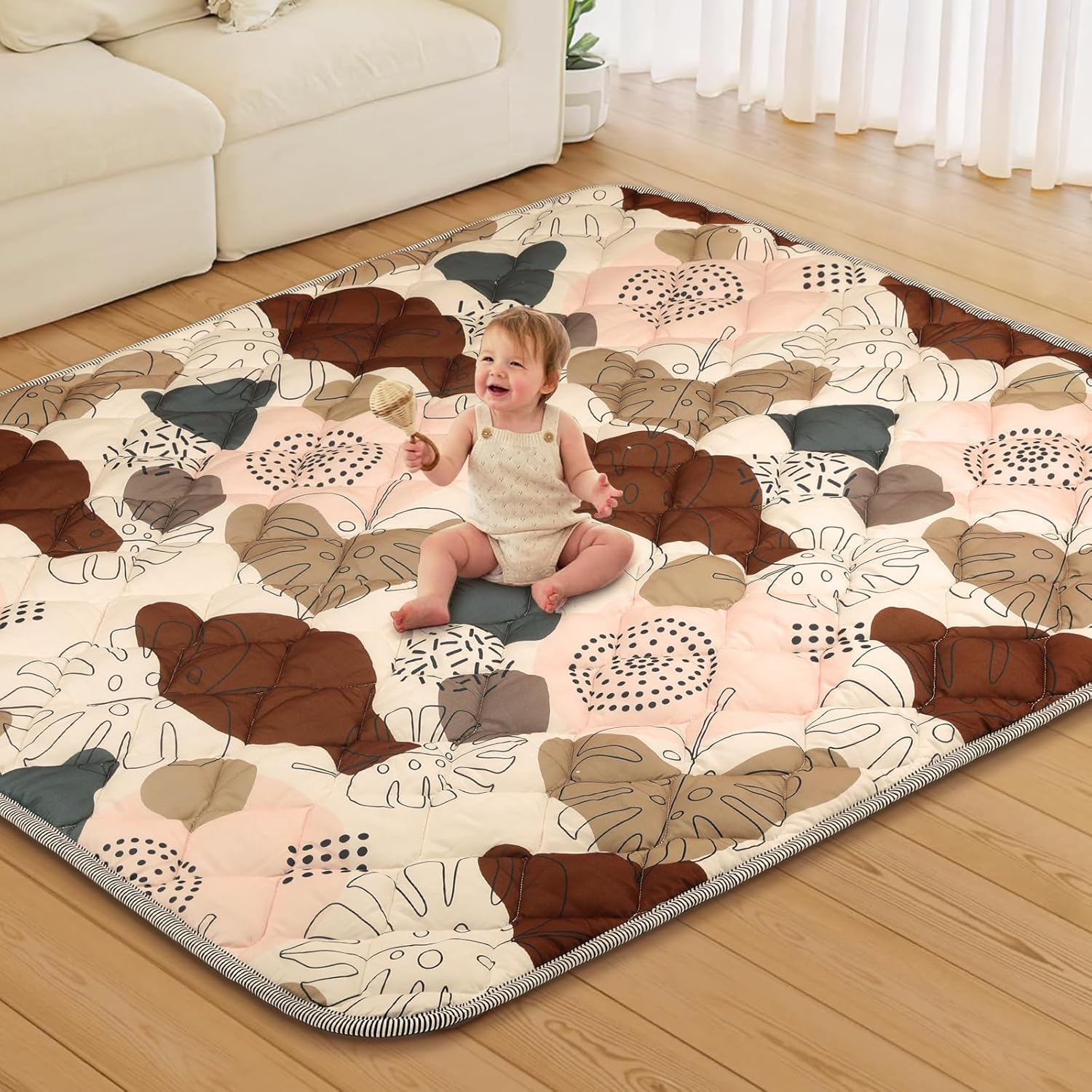 Baby Play Mat for Floor, 200&times;180Cm Play Mats for Playpen, Thicken Soft Padding Playmats for Babies, image number 4