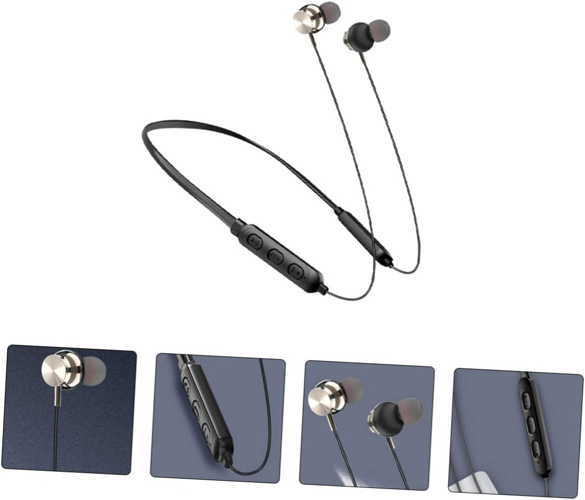 DOITOOL Neck Hanging Wireless Earpiece Stereo in Ear Earbuds with Magnetic Neckband Comfortable Tilted Design for Sports and Outdoor Use Hands Calls and Volume Control image number 6