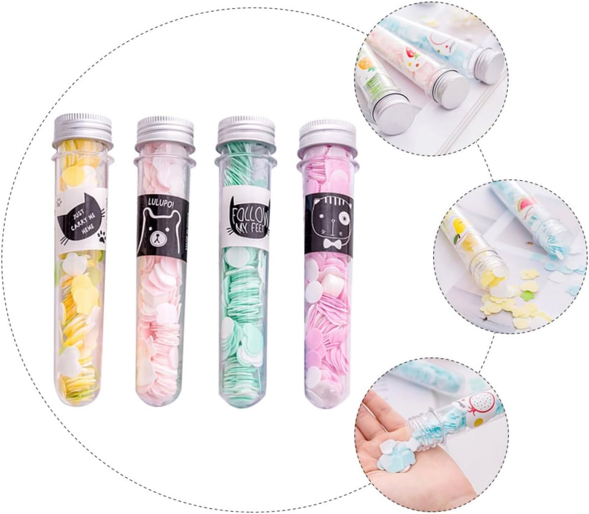 KICHOUSE 4Pcs Disposable Soap Paper Sheets Travel Soap Flakes for Outdoor Use for Camping and Travel image number 2