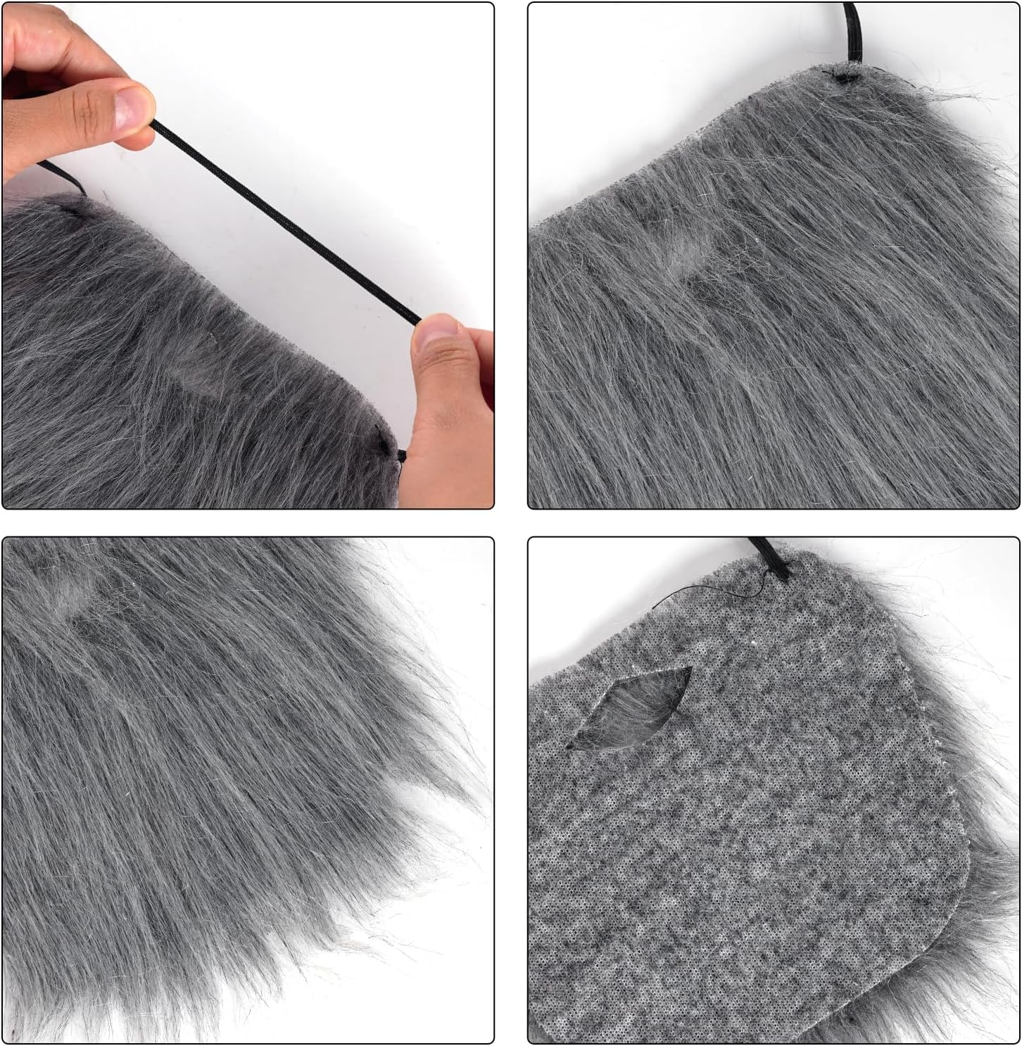 4 Pcs Fake Beard for Costumes, Fake Mustache Wizard Beard for Cosplay, Costume Beards for Adults and Kids (Black Brown Gray White image number 5