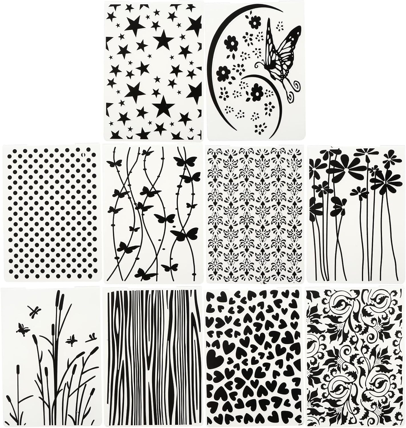 GLEAVI Embossing Folders 10Pcs Embossing Machine Template Paper Embossed Folder DIY Craft Template image number 6