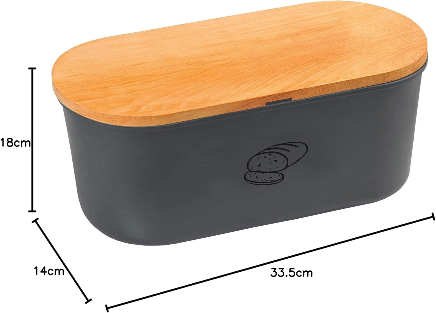 Kesper, 85093, Bread Box with Chopping Board, Melamine, Chopping Board, Beech Wood, Box 33.5 X 18 X Height 14 Cm, Board 34 X 18 Cm image number 1