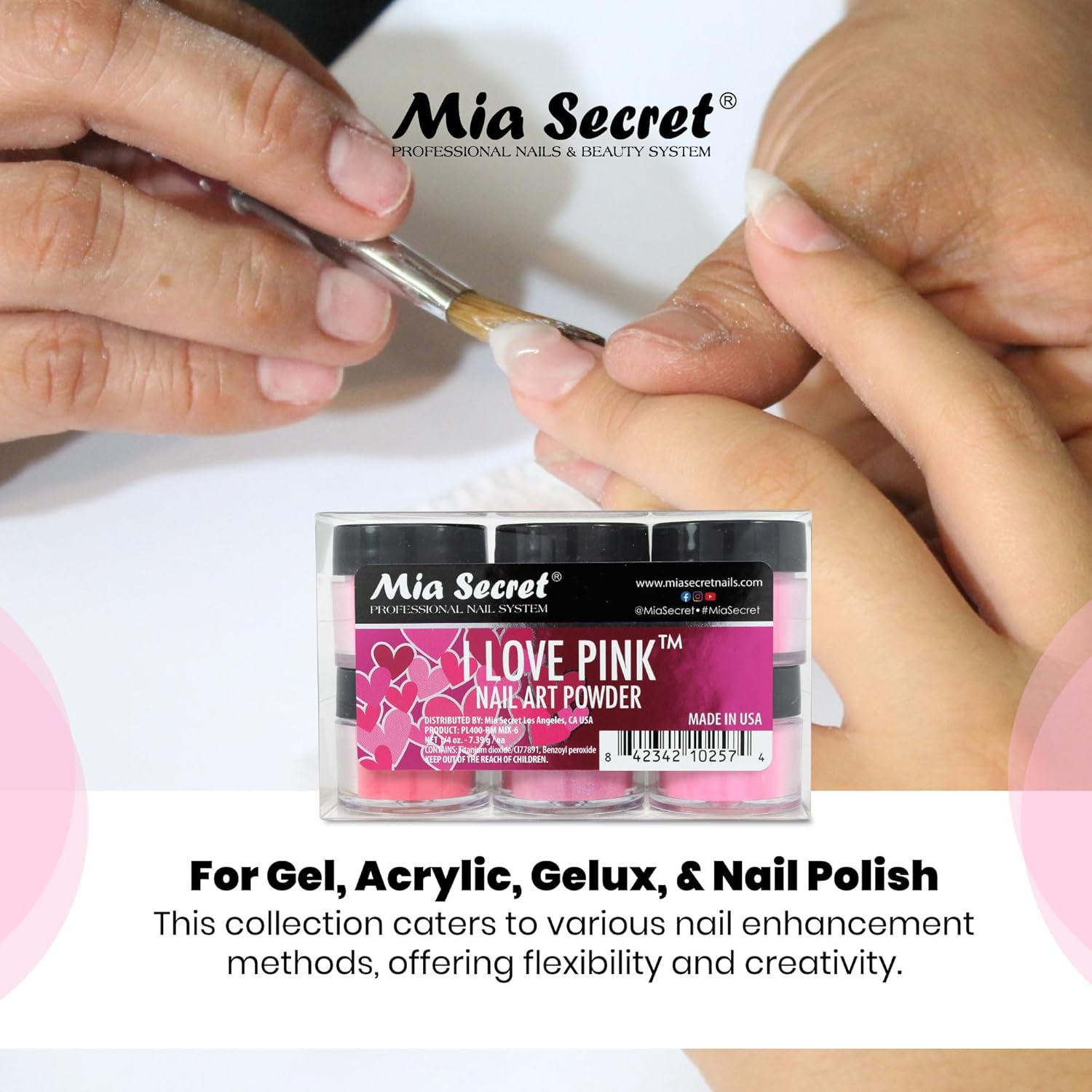 Mia Secret 6PC Nail New Acrylic Art Powder (2 COLLECTIONS)