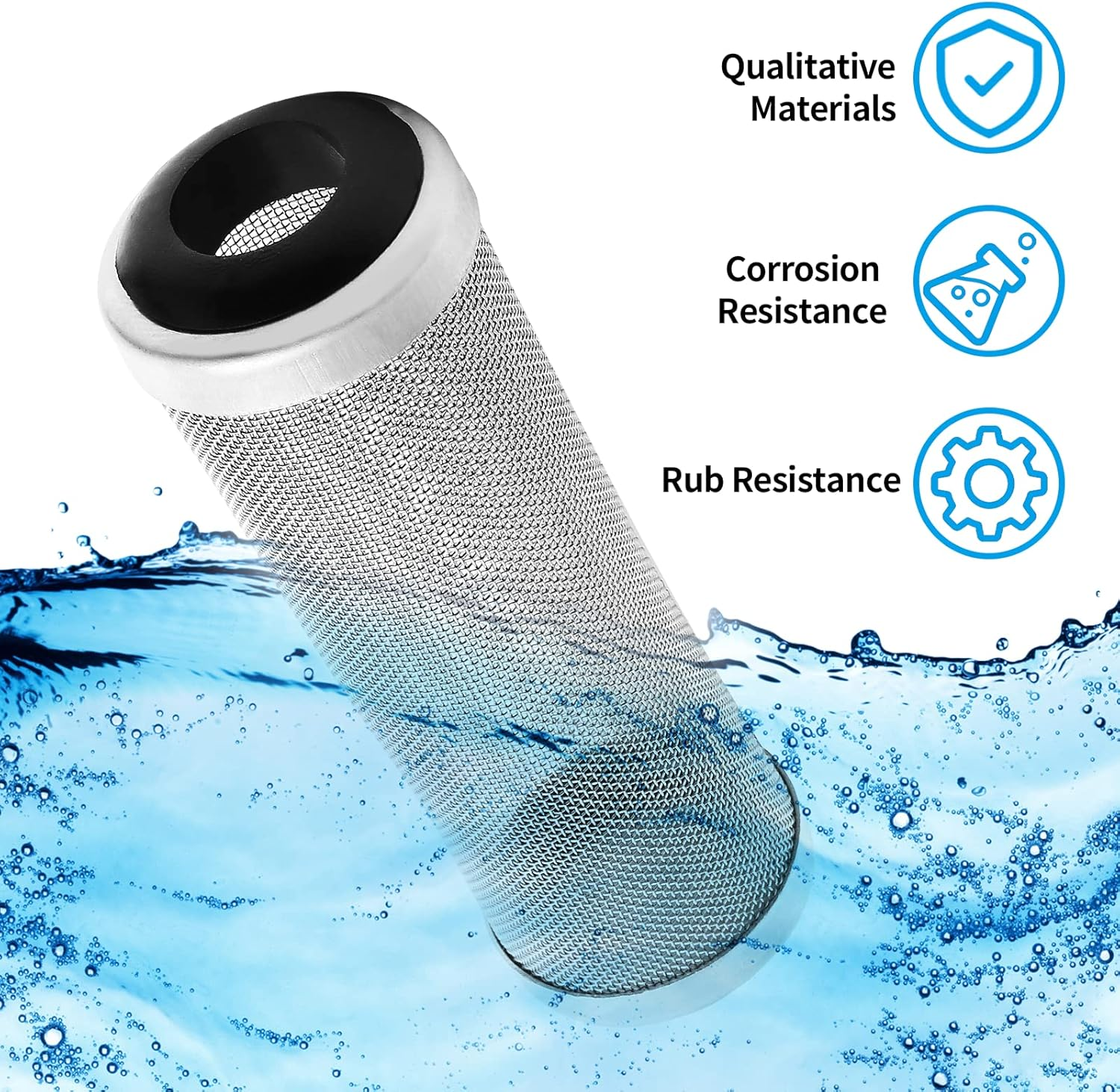 Bivethoi Stainless Steel Aquarium Filter Intake Cover, 16Mm Shrimp Filter Guard Metal Fish Tank Filter Intake Strainer, Mesh Tube Filter Net Cover Aquarium Inlet Filter Screen for Fish Tank image number 3