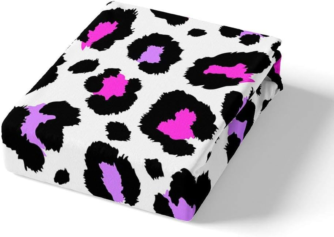 Homewish Leopard Duvet Cover Abstract Animal Cheetah Pattern Comforter Cover for Boys Girls Woman Man Color Leopard Print Bedding Set Purple Black White Quilt Cover and 1 Pillow Case Single Size image number 2