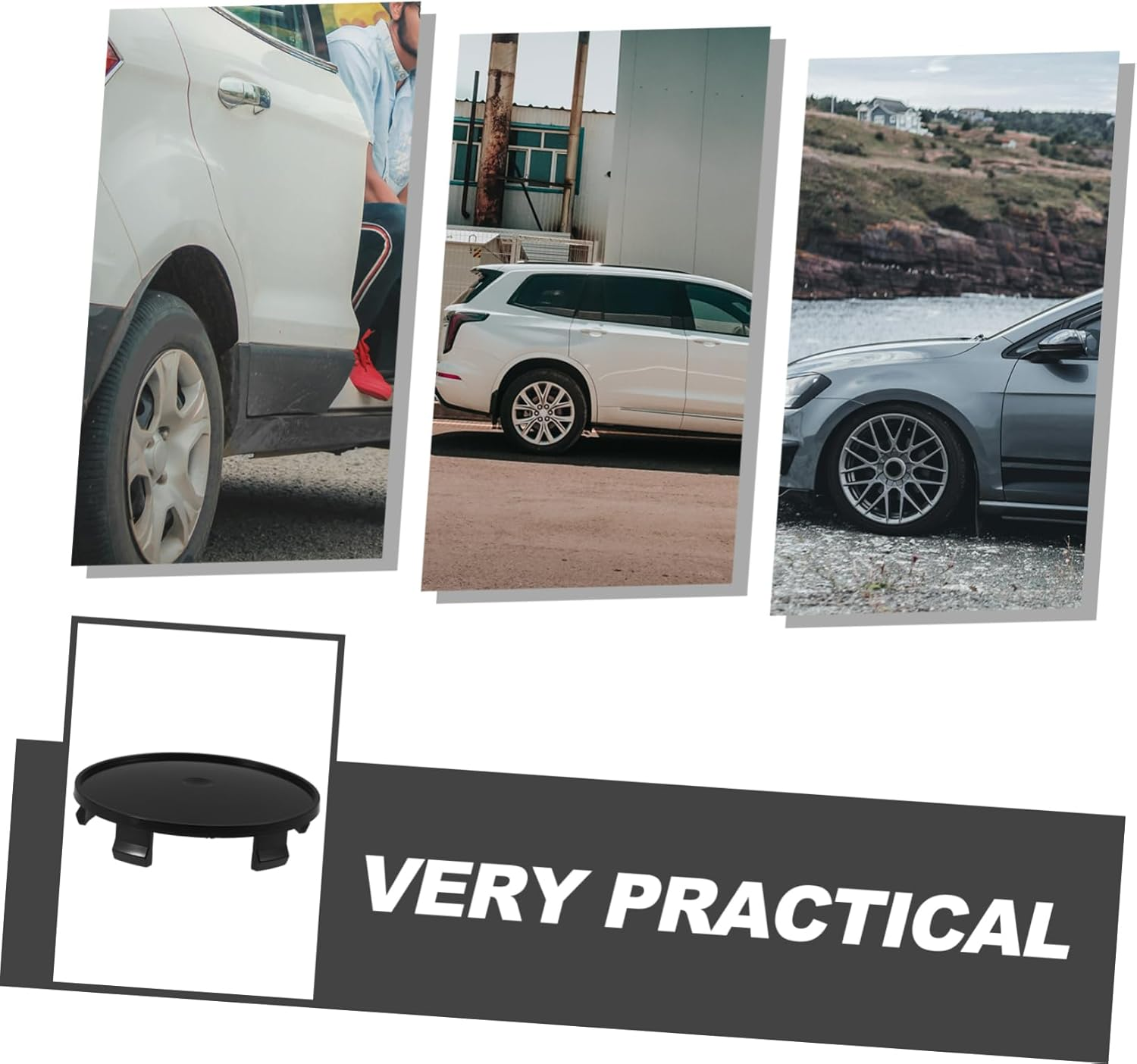 GANAZONO 4Pcs Automotive Tire Hub Caps Replacement Wheel Hub Covers Car Tire Caps Center image number 2