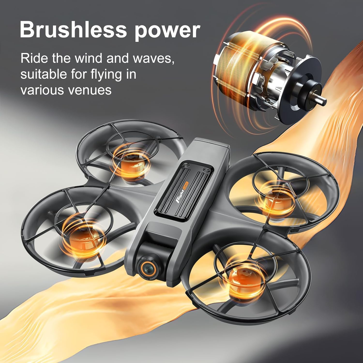 B-Qtech Drone with LCD Screen Remote, Brushless Motor Drone with Dual Cameras (Electric Angle Adjustment), Optical Flow Positioning, 6CH Gyro, WIFI FPV, True 12-15Min Flight (1800Mah), 3 Speeds, Headless Mode, LED Lights, USB Rechargeable image number 3