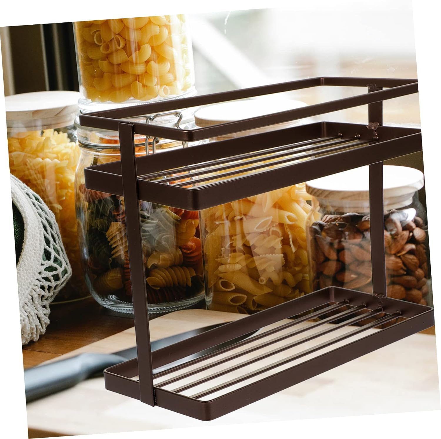 Holibanna Desktop Kitchen Organizer Multi-Functional Spice Storage Rack for Home Use Two Design Stylish for Seasonings and Household Items image number 4