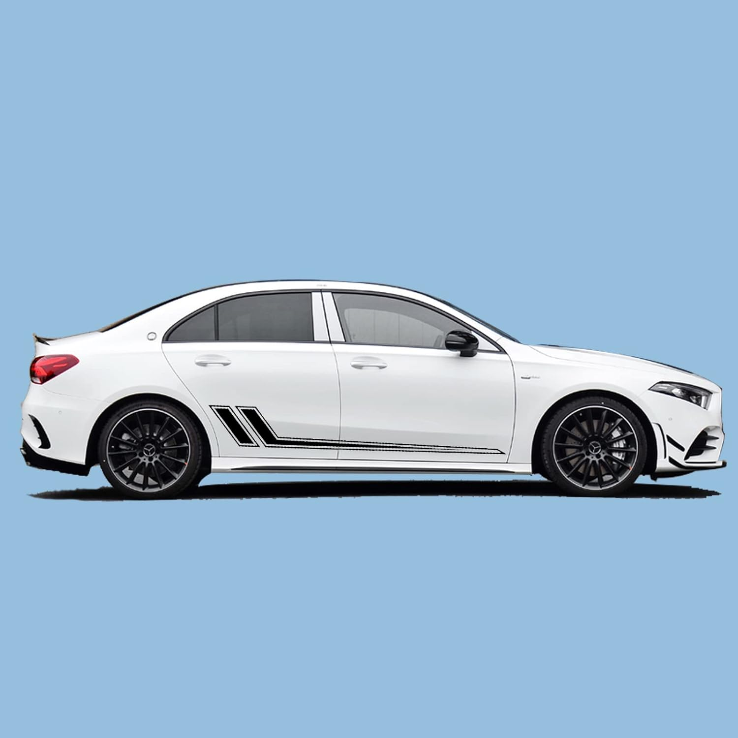 SUNJIKA Universal Vinyl Side Body Car Decals Sports Car Sticker Racing Stripes Car Side Body Vinyl Gaphic Decal DIY Modify Decoration Accessories for All Car SUV Vehicles (2Pc Black) image number 2