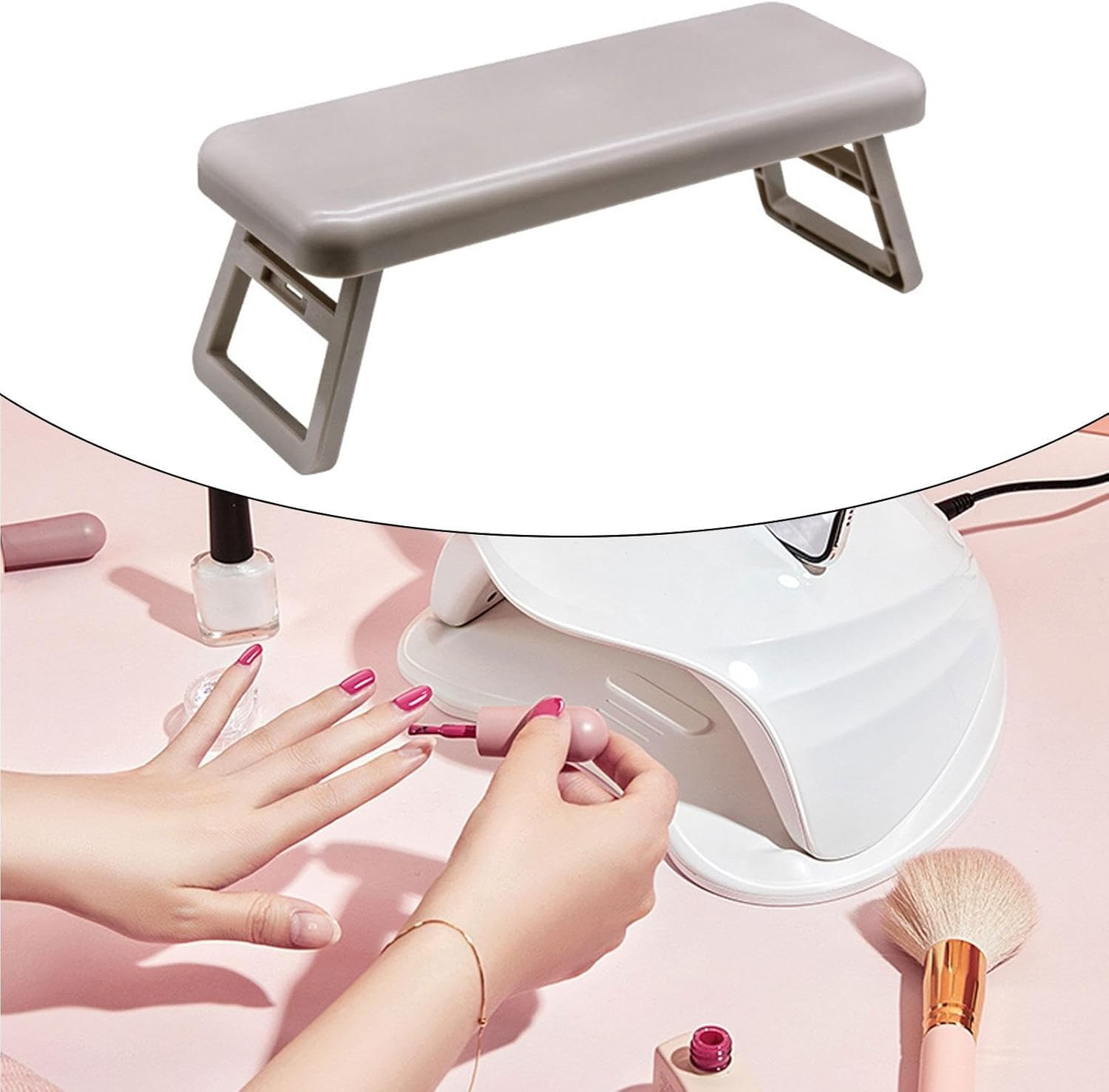 OIIBWQ Nail Arm Rest, Manicure Pillow, Foldable Portable Arm Rest, Hand Rest for Salon, Shop, Nails, Tech, Travel image number 6