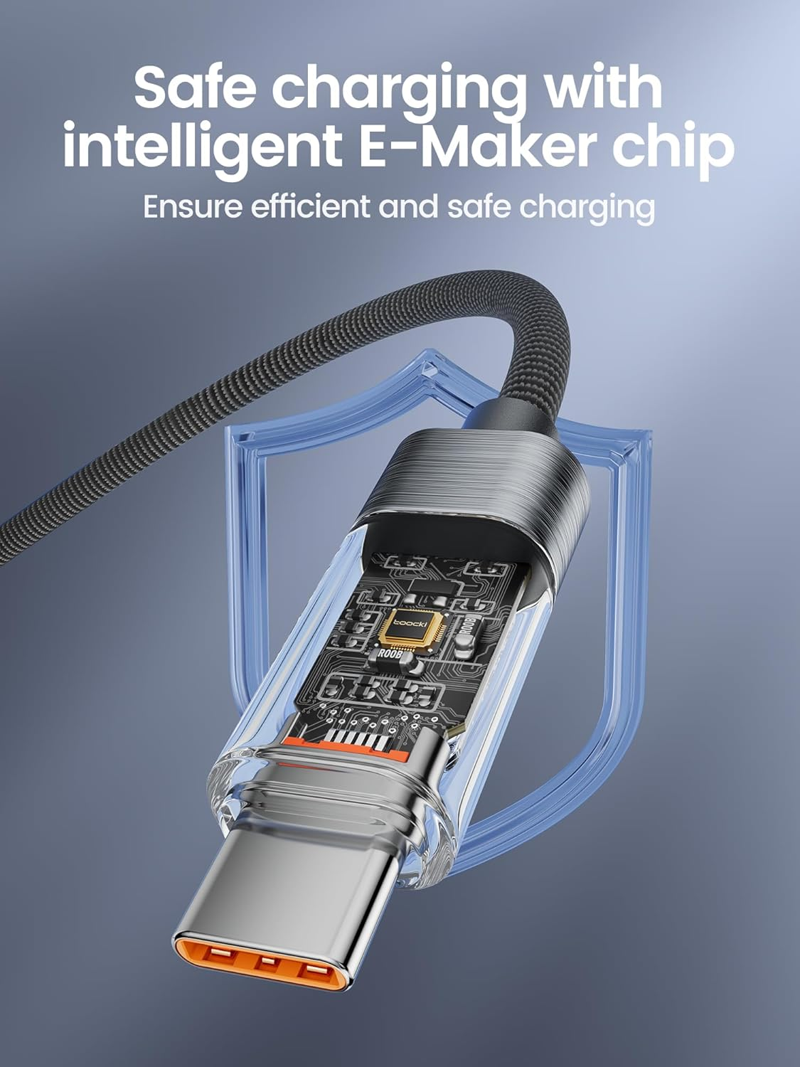 100W USB C to USB C Fast Charging Cable, 2M PD 5A Type C Cord with Intuitive Power Display & Tough Nylon Braid, Compatible with Iphone 17 16 15 Pro plus Pro Max Air Macbook Ipad Galaxy S25/S24/S23 image number 3