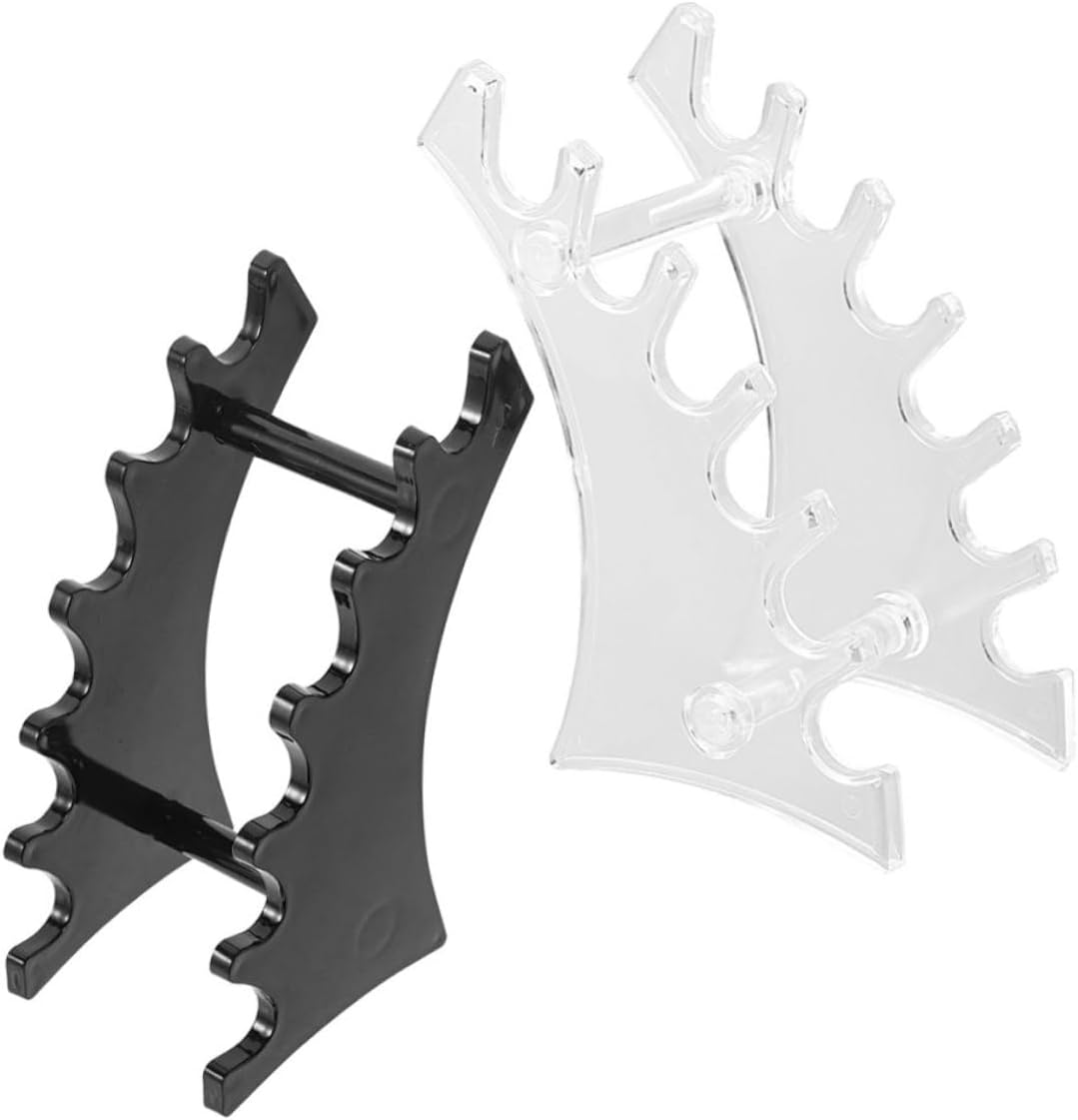 COOPHYA 2Pcs Horizontal Makeup Brush Organizer Rack with Slots Plastic Pen and Paintbrush Drying Stand for Quick Air Circulation Sturdy Holder for Eyebrow Pens Makeup Tools and Art Brushes image number 2