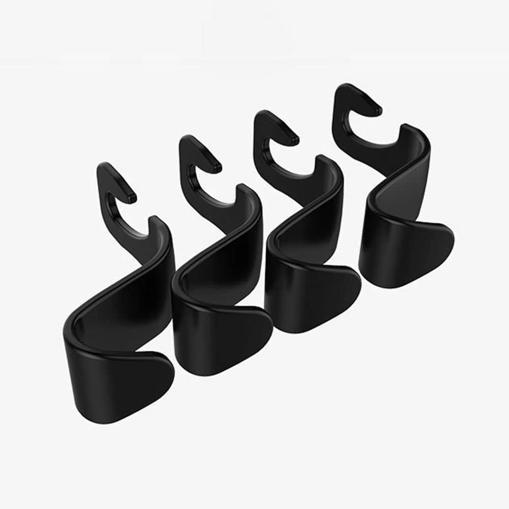 Oiltomn (Black -Set of 4) Car Seat Back Hook Auto Seat Headrest Portable Organizer Holder Hooks image number 4