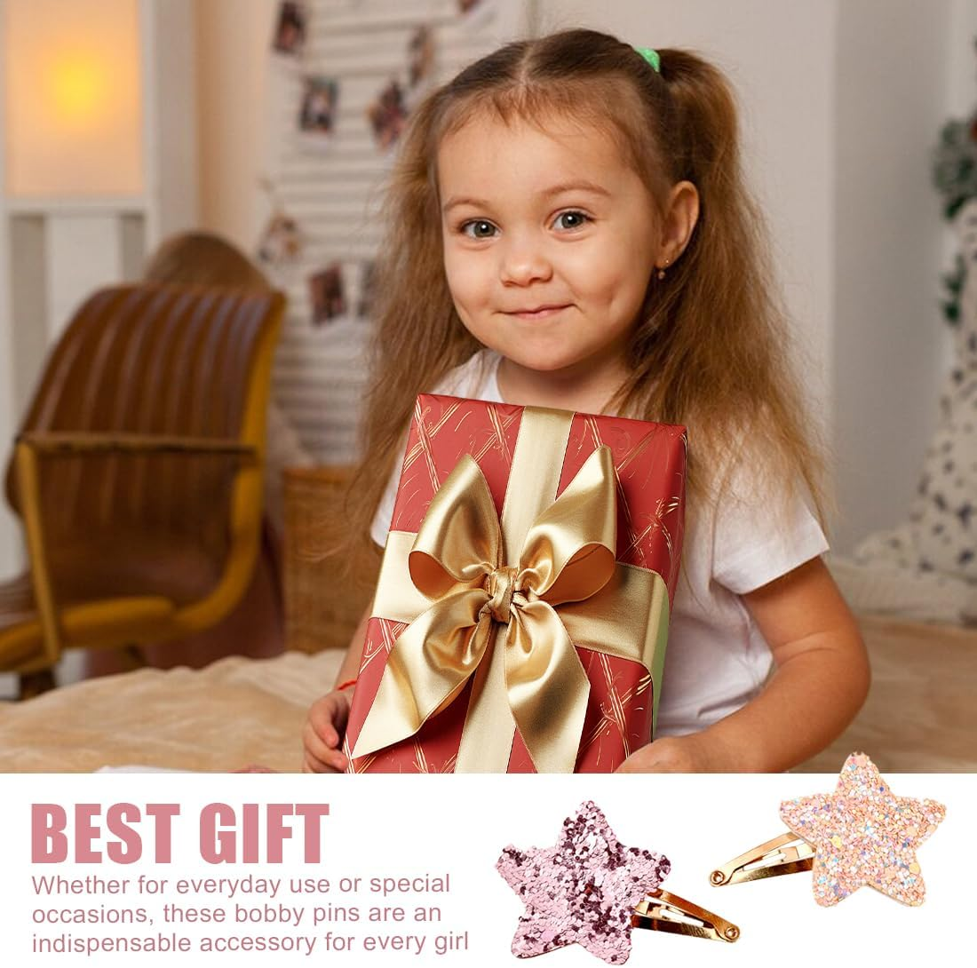 XUZOPIM Pack of 10 Star Hair Clips Cute Metal Hair Pins Colourful Hair Clips Girls Glitter Sparkling Hair Accessories, Girls, Fashion Hair Clip for Girls, Children, Women image number 4