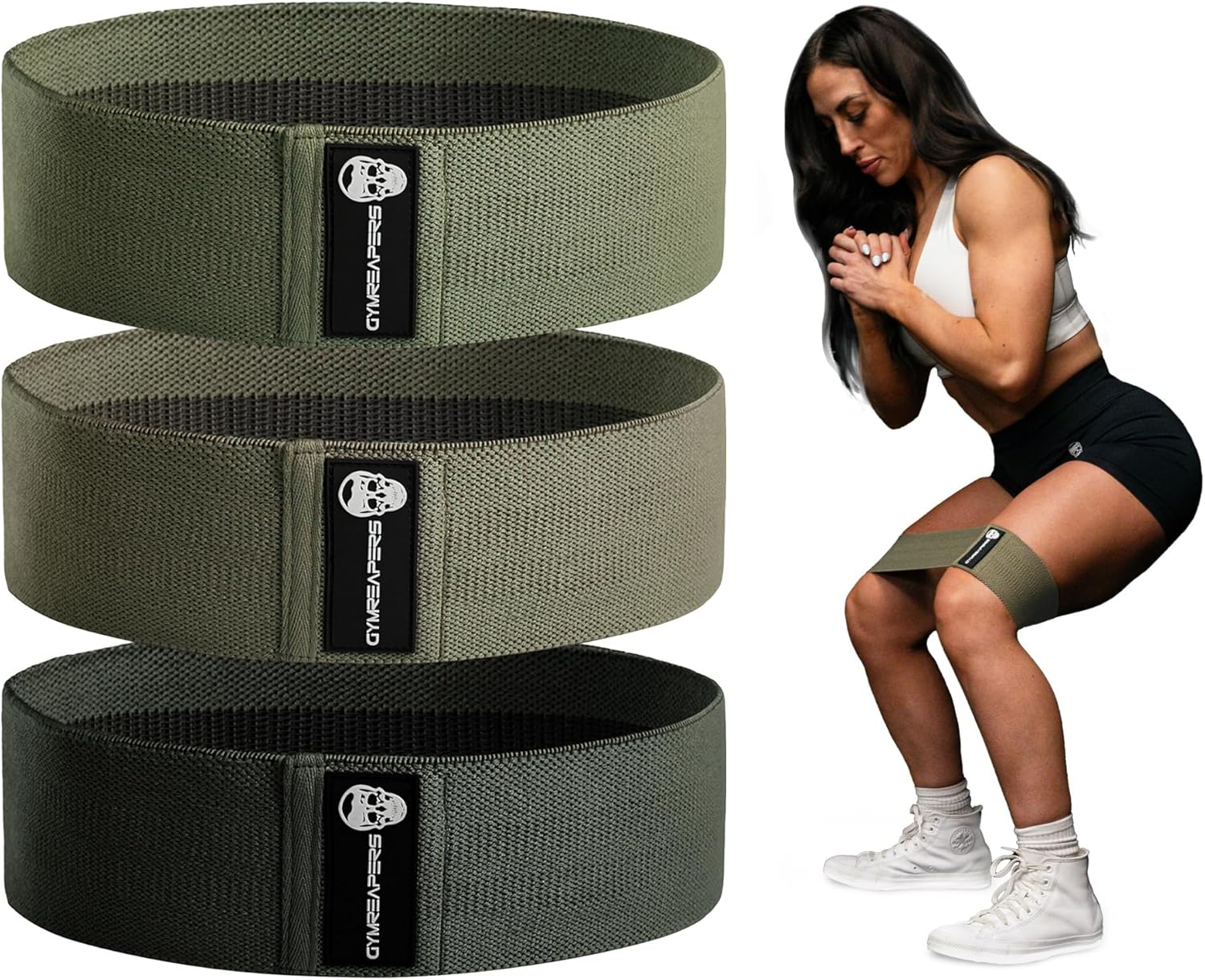 Hip Bands for Booty Workouts | Non Slip Fabric Band Set with 3 Levels - Resistance Bands for Legs & Hip - for Men & Women