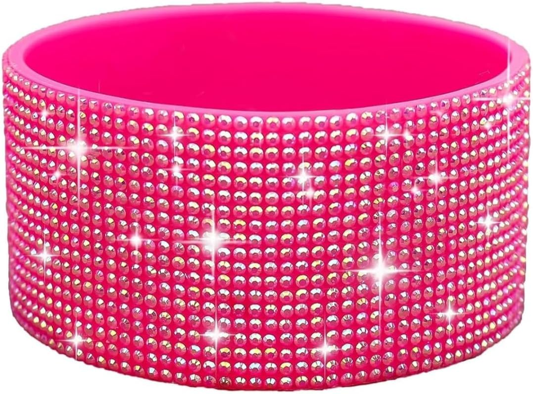 Protective Rhinestone Glitter Silicone Boot Bling Diamond Anti-Slip Sleeve Cover for Stanley Cup 20-40Oz,12-24Oz and More Tumblers 2.8-2.9 Inch Bottom