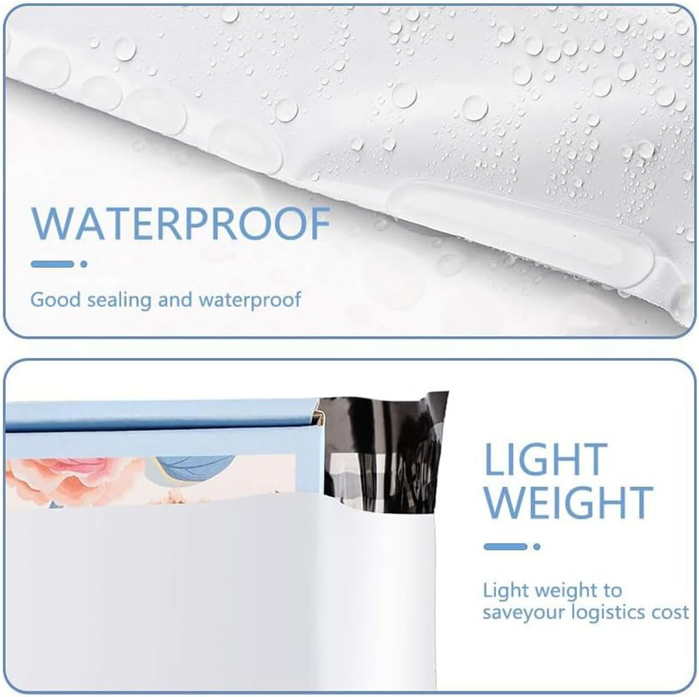 Idopick 100 Pack Poly Mailers Packing Bags, Self-Sealing Shipping Bags Strong Adhesive Shipping Bags for Clothing, Durable Thick Mailing Envelopes in Withe(15X20Cm) image number 1