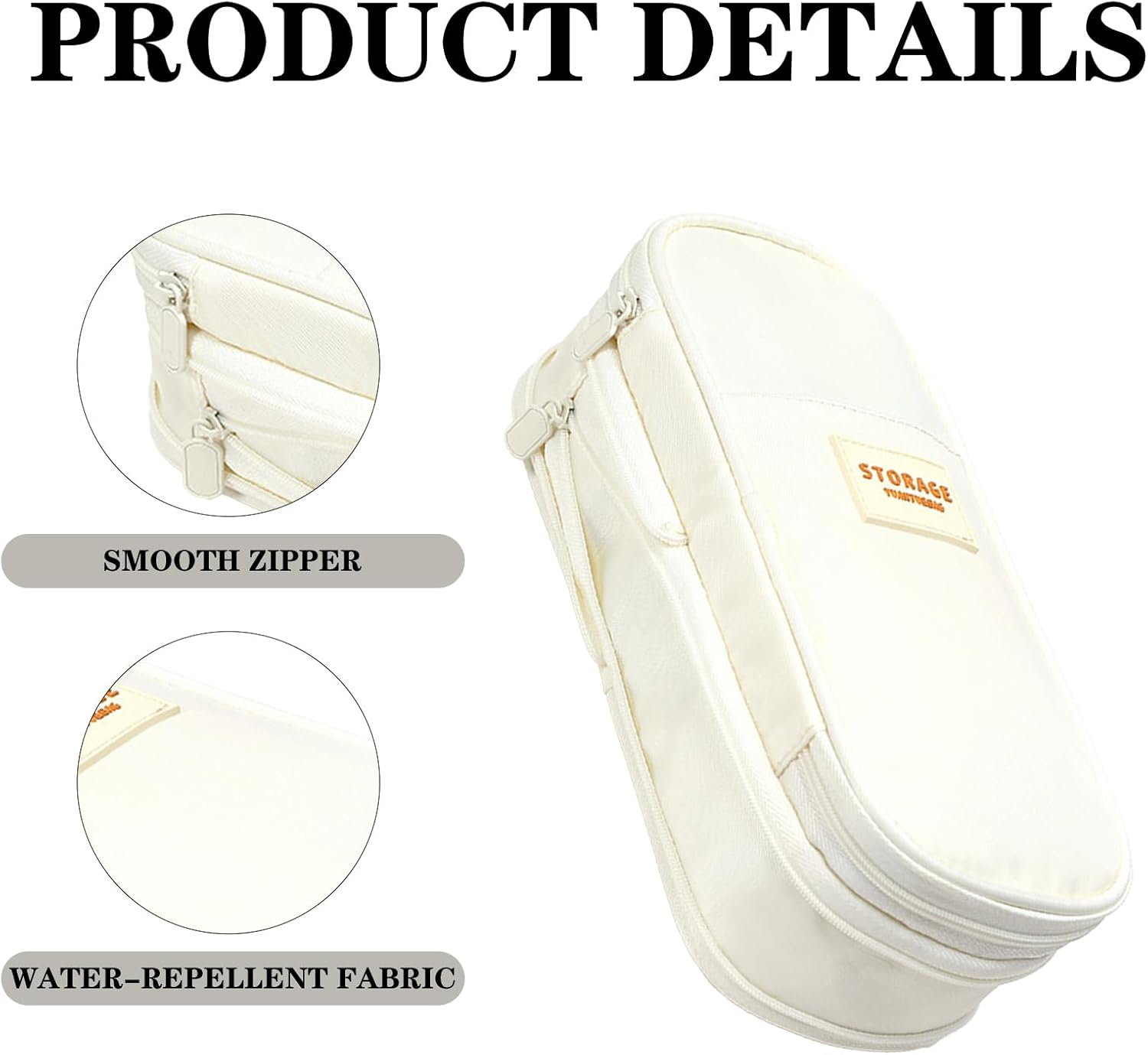 Large Capacity Pencil Pen Case for Office and School Supplies, Multi-Functional Storage Organizer for Pens, Pencils, Stationery, and More, Gift for Students and Professionals image number 3