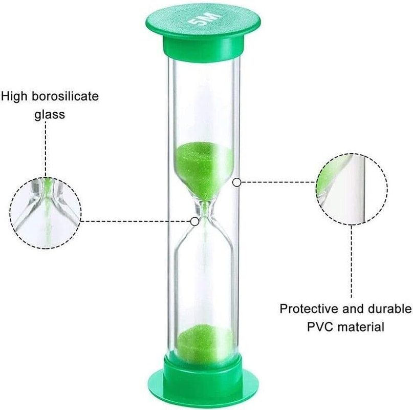 6X Sand Hourglass Timer AU Set-30Second Sandtimer Transparent 30S/1/2/3/5/10Min - Decorative & Functional, 3.4X1 Inches image number 1