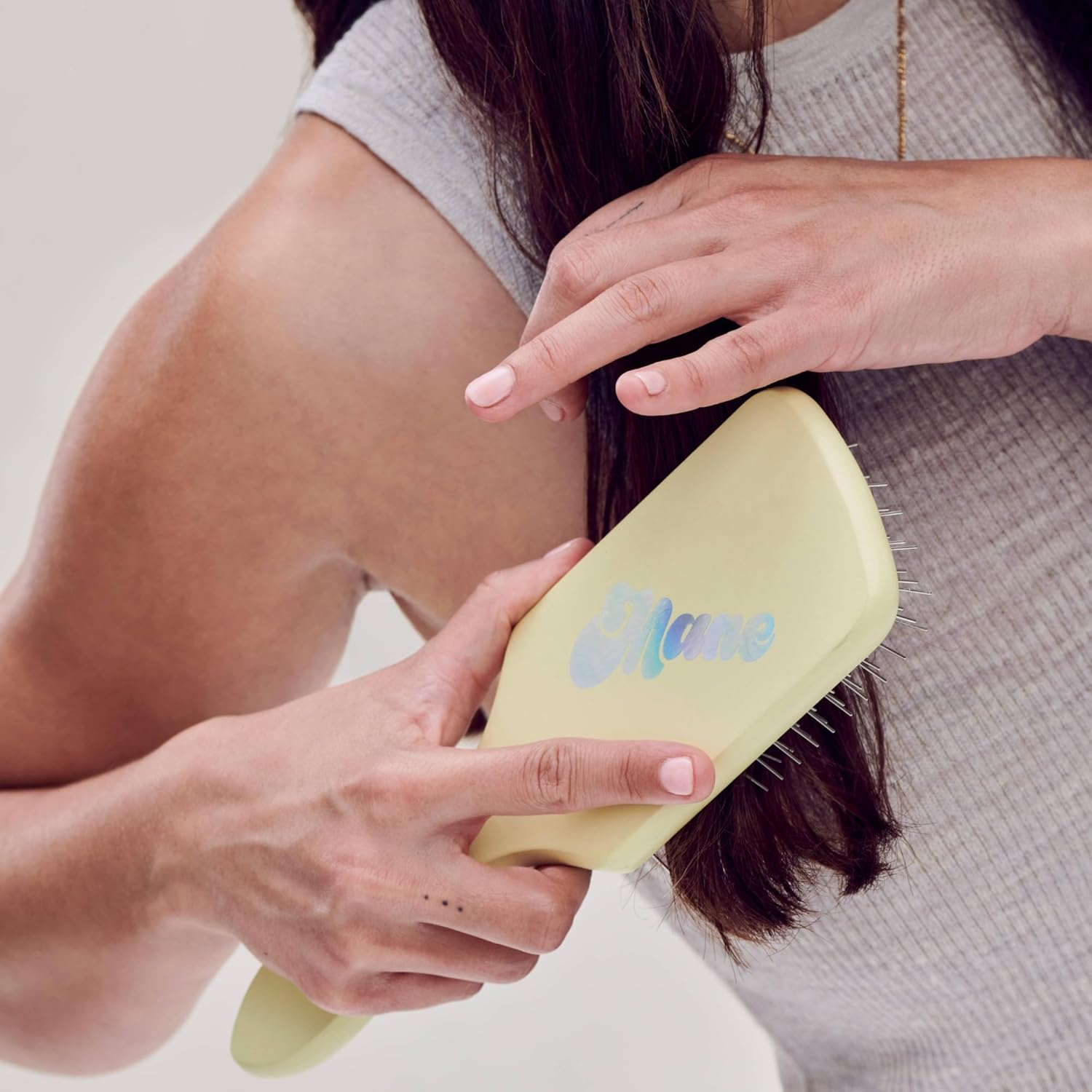 Mane Ready or Knot Detangling Hair Brush - Anti-Static Brush with Durable Metal Bristles for a Gentle Scalp Massage - Smooths Hair for a Frizz-Free Finish image number 4