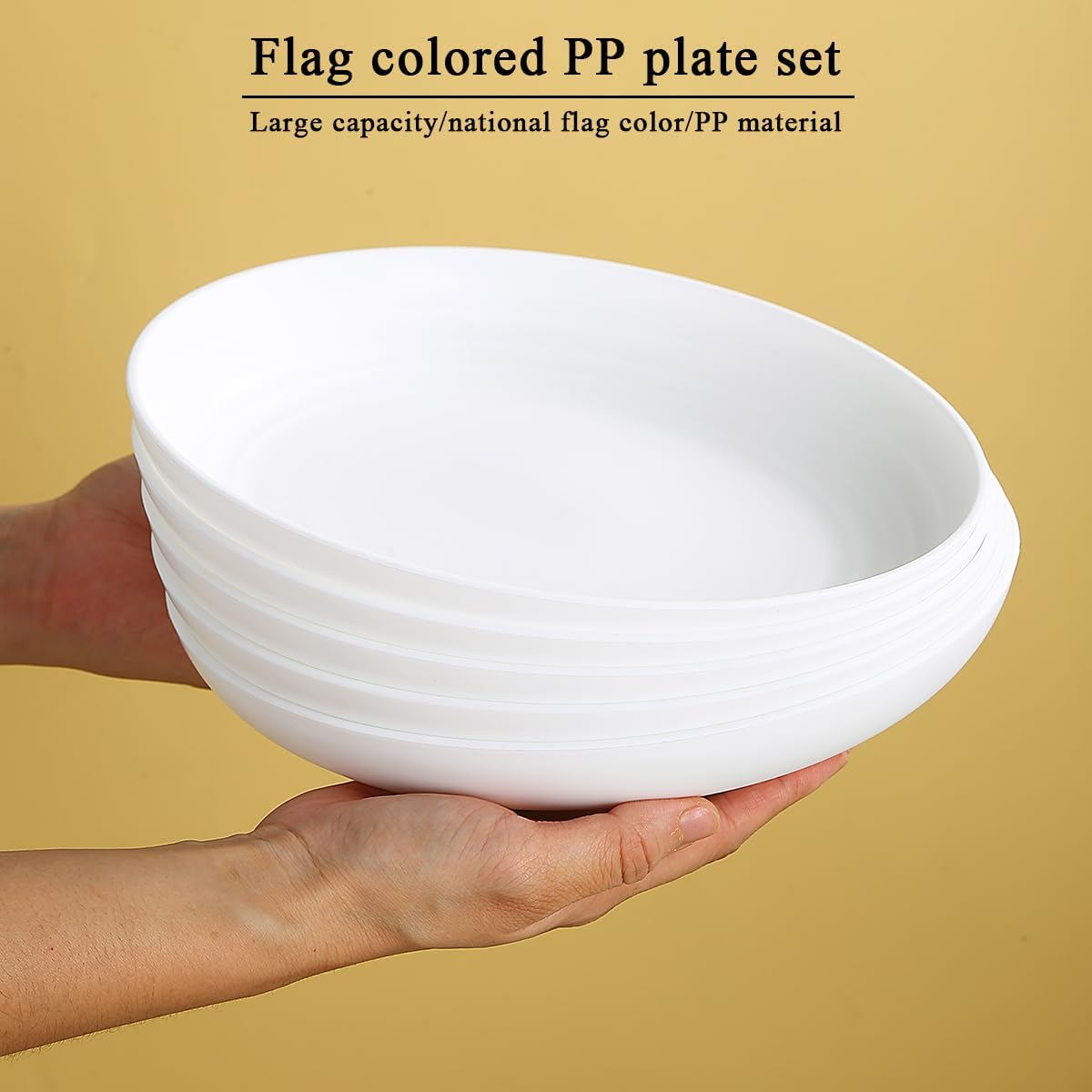 Berglander White Plastic Plates Set of 12 Pieces 9", Reusable and Sturdy Unbreakable Dinner Plates, Salad Plates, Pasta Bowls, Dishes for Home, Kid, Light Weight Easy Carry for Picnic, Camping image number 3