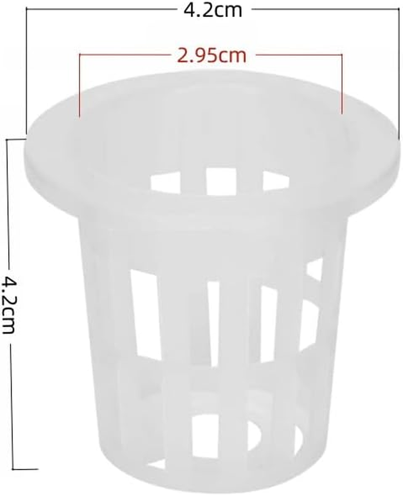 Garden Slotted Mesh Net Cups,100 PCS 4.2 Cm Height Water Culture Fixed Planting Cups Baskets, Vegetable Soilless Cultivation Tools, Wide Lip Bucket Pot Cups for Hydroponics and Aquaponics image number 1
