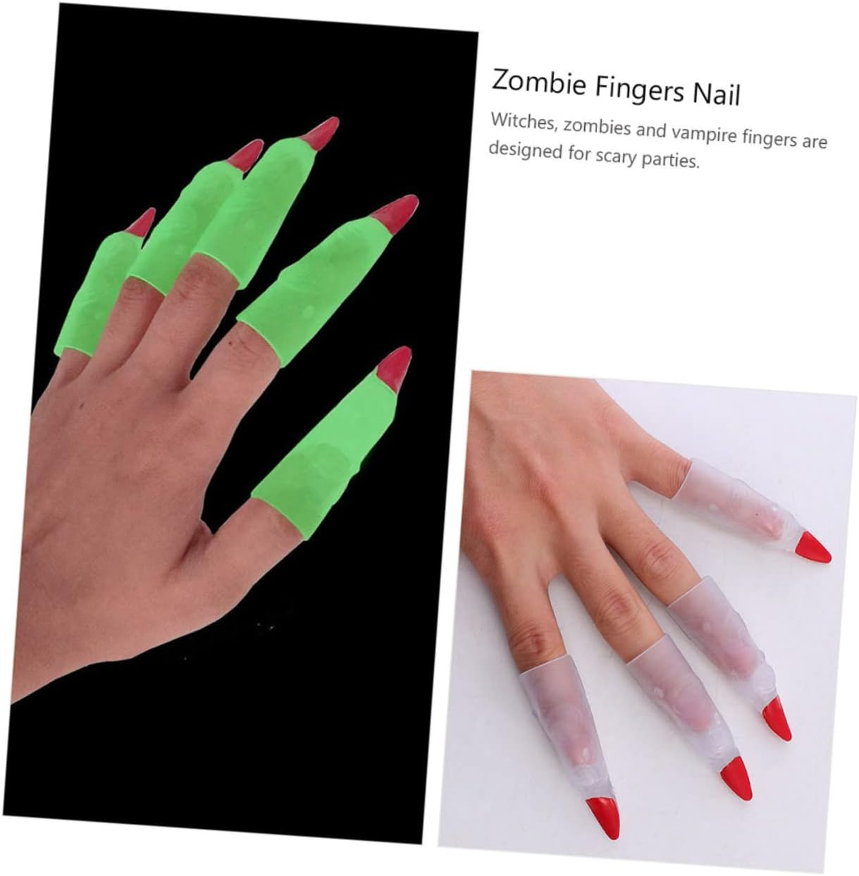EPIGEIST 50Pcs Witch Finger Nails Horror Fake Nails for Halloween Pranks Scary Costume Accessories for Parties and Role-Playing Events image number 3