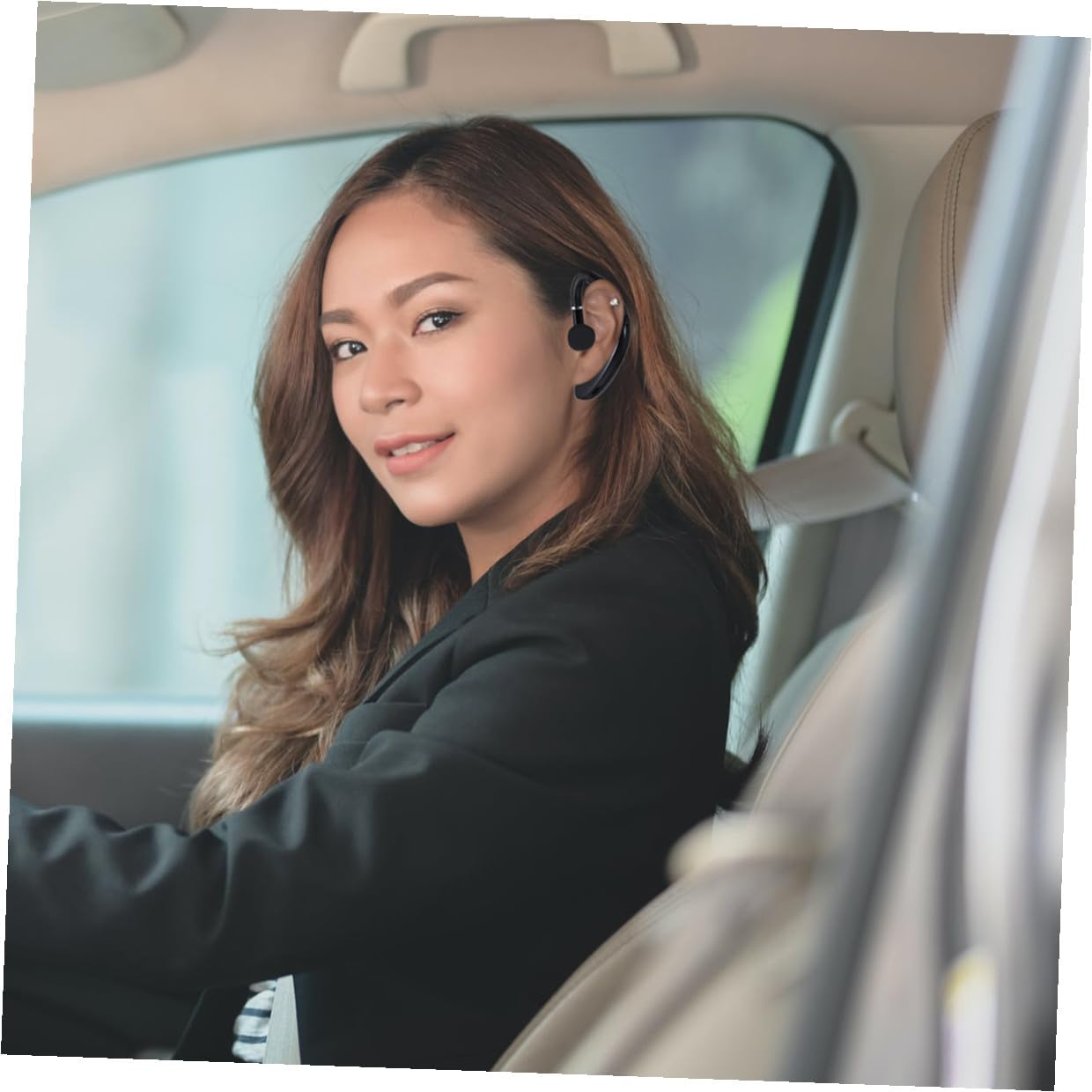 OSOLADY Wireless Earphone Earpiece Long Battery Life One-Side Earphone for Driving Business Workout Black Wireless Earbud Earhook image number 1