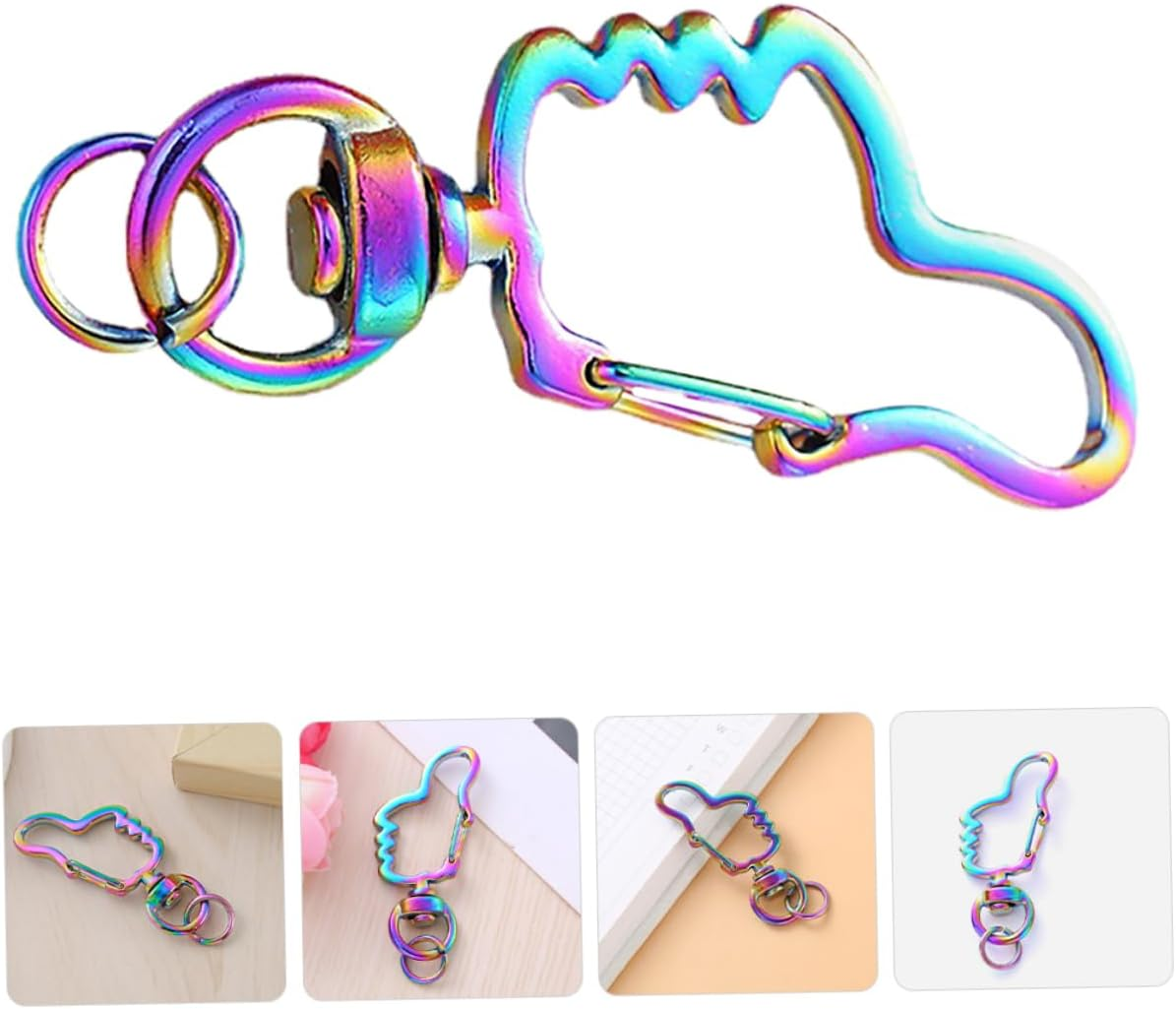 Gogogmee Cute Metal Thumb Keychain 30Pcs Keychains Buckle Lanyard for Keys Purse Hardware