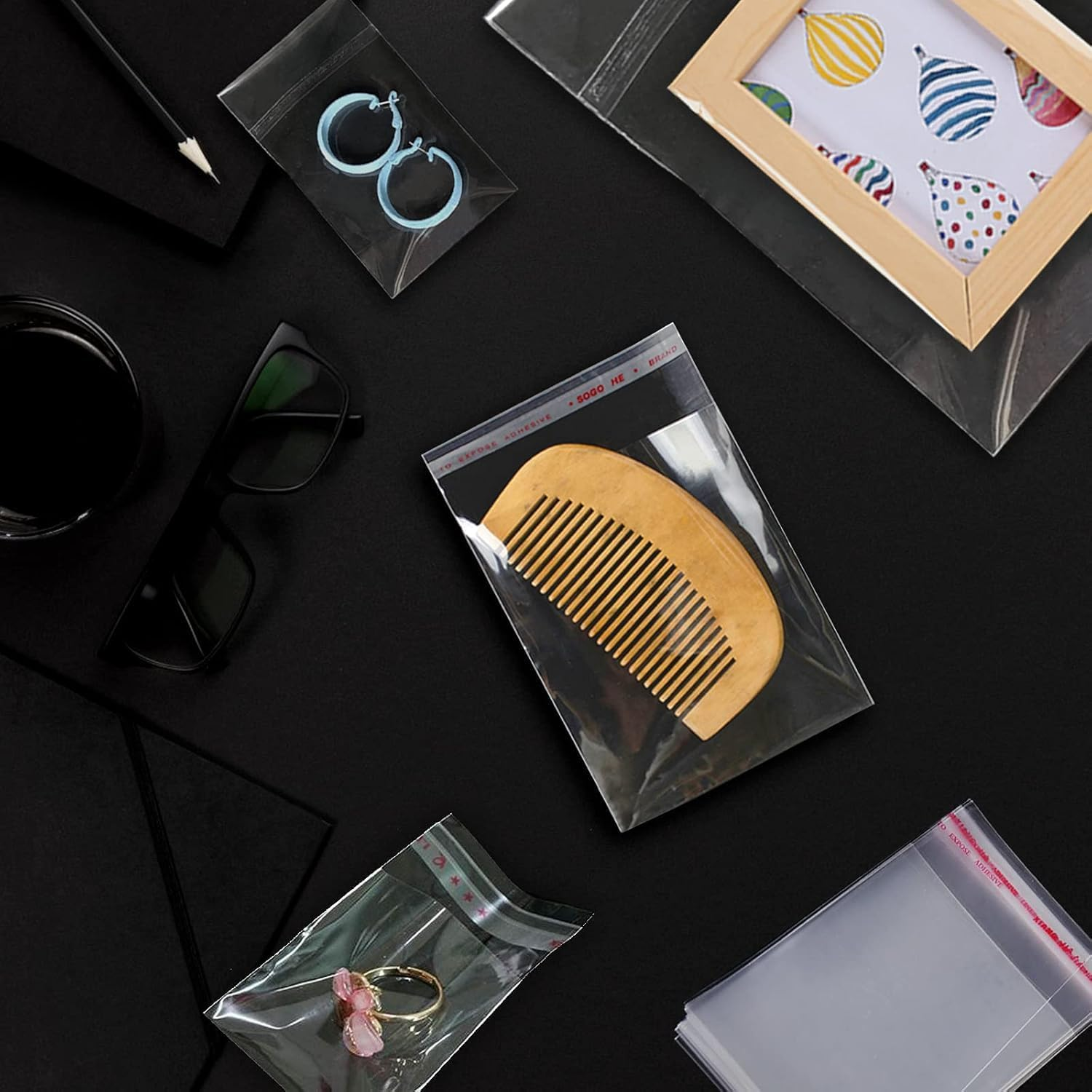 Limcryspp 200 Pcs Clear Self Sealing Cellophane Bags 5X7 Inches Resealable Plastic Poly Bags Cookie Bags for Packaging Treats Gifts Candy Bread Etc (20 X30) image number 4