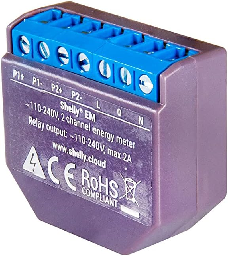 Shelly EM + 1 Amperometric Pliers up to 50A for Measuring Electrical Consumption at Home