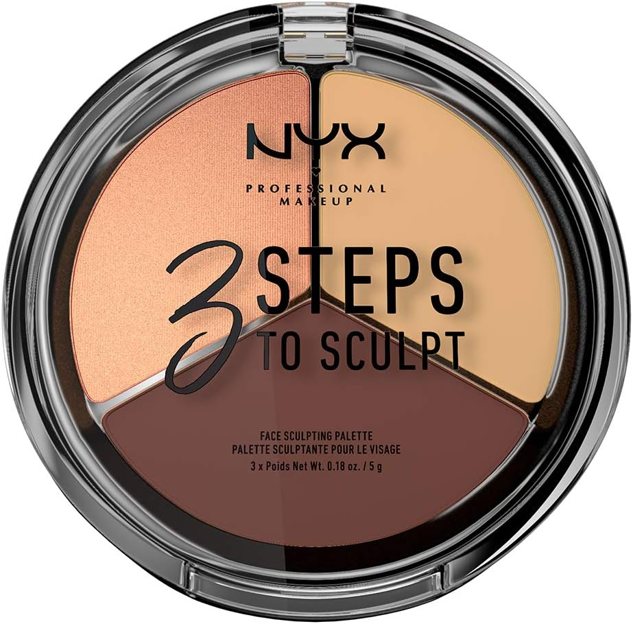 NYX PROFESSIONAL MAKEUP 3 Steps to Sculpt, Face Sculpting Contour Palette - Deep