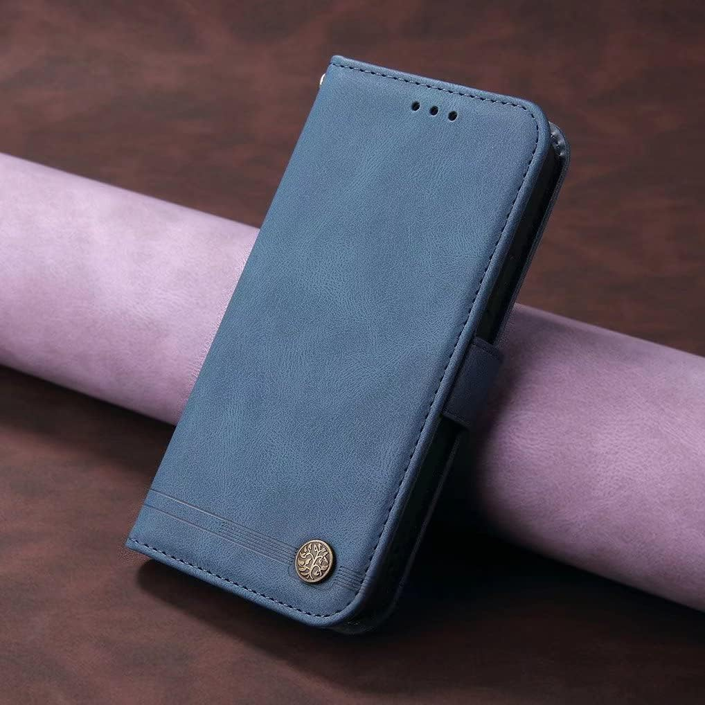 SEAHAI Case for Motorola Moto G75 5G Leather PU Wallet Folio Stand Cover, Ultra-Thin Shockproof Case Kickstand with Credit Card Slots TPU Shell Magnetic Close - Blue