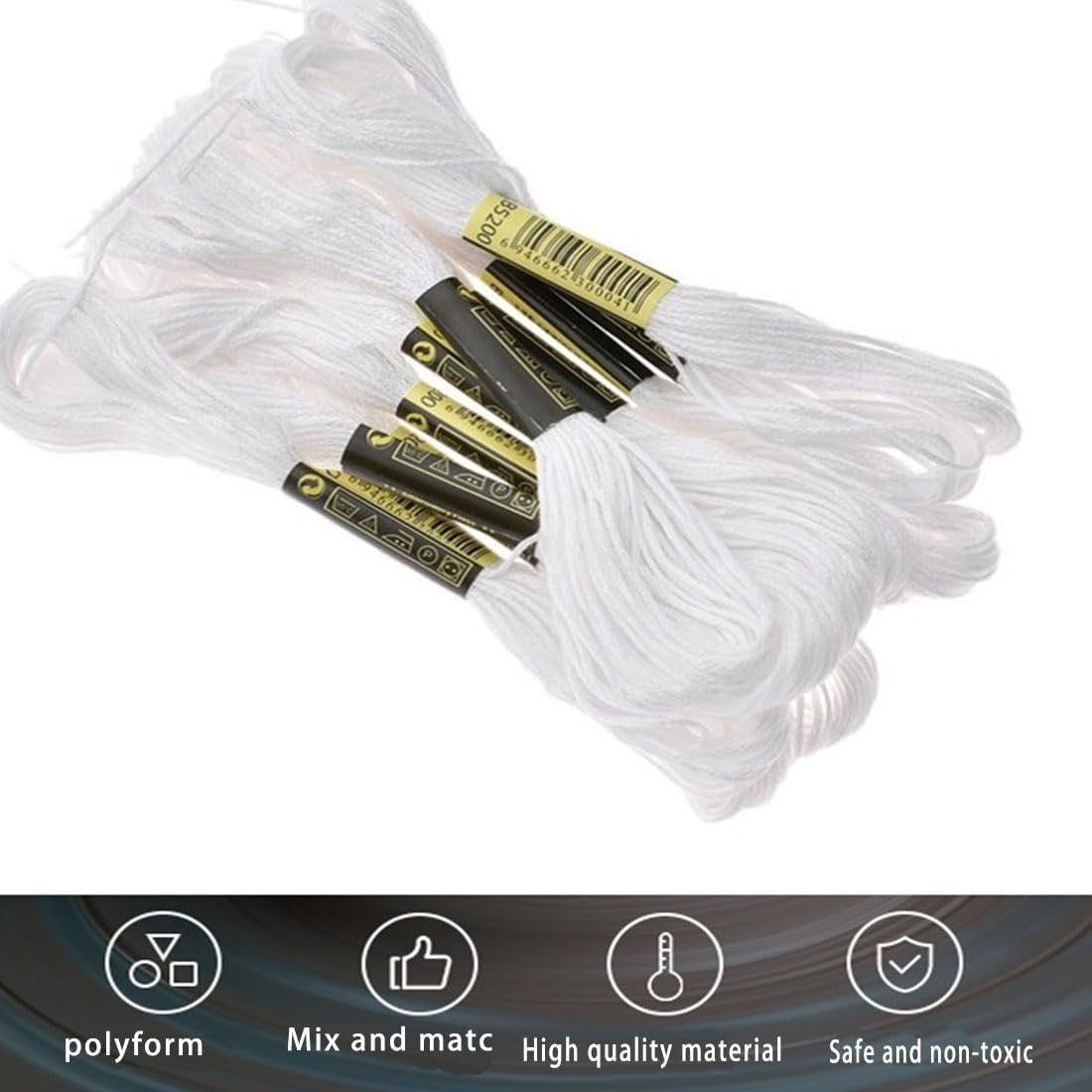 24 Skeins Embroidery Floss，Embroidery Floss Black and White, Cross Stitch Thread, Friendship Bracelet String DIY Handmade Quality Floss image number 1