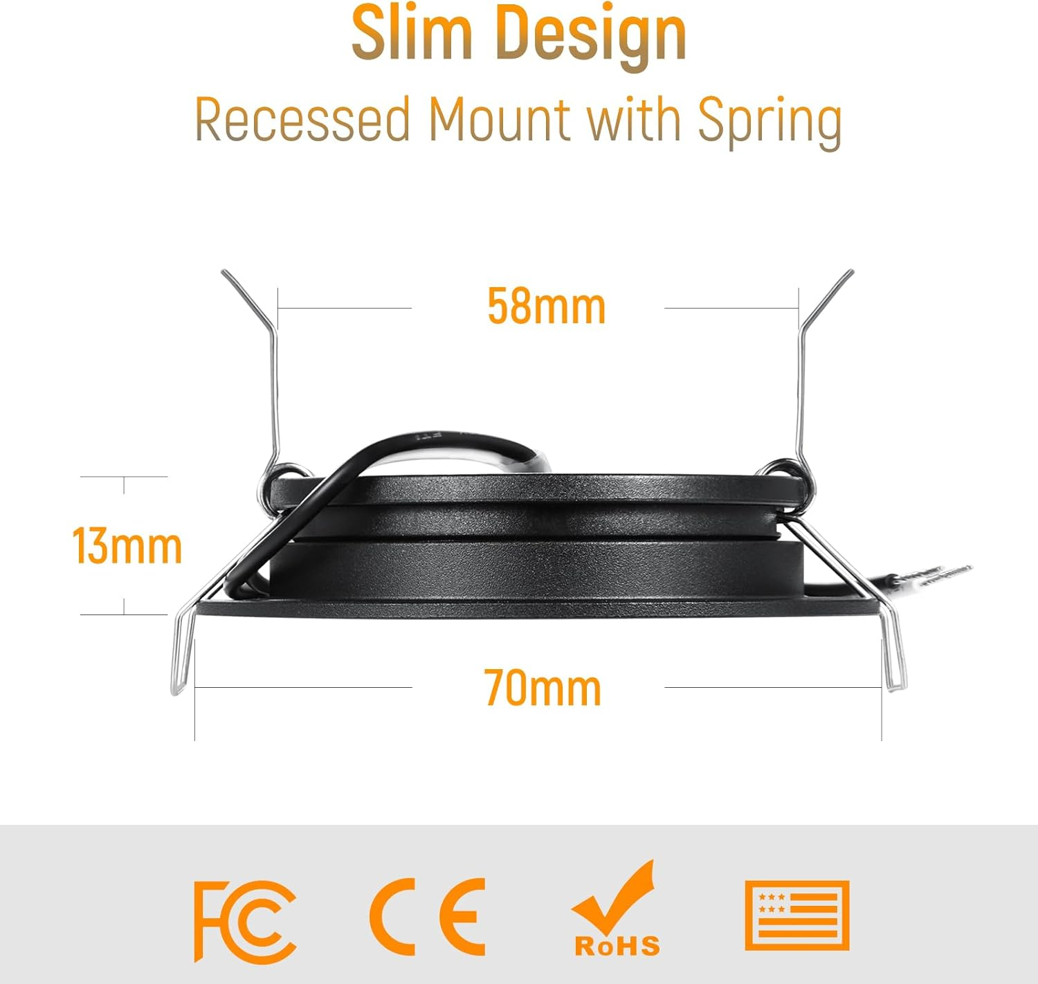 Obeaming 4 X 12V LED Downlights RV Campervan Recessed Ceiling Lights 2.5W Dimmable Spot Lights 215LM for Motorhome Boat Van Caravan Kitchen Cabinet (Black, 3000K)