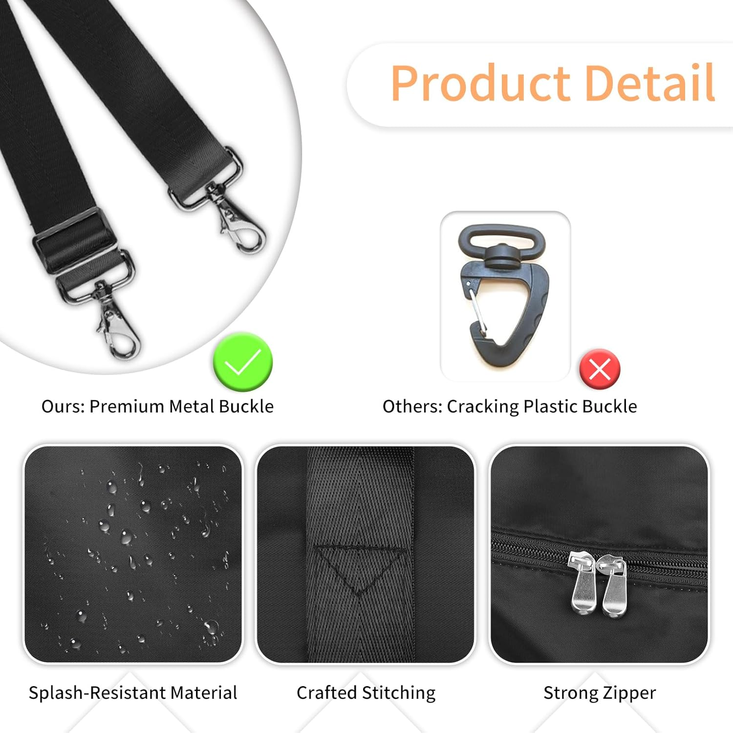 WALNEW Large Folding Gym Tote Bag for Women Men, Travel Carry on Overnight Weekender Duffle Bag, Waterproof Lightweight Sports Duffel Bag with Wet Pocket, Black - Klein Blue image number 3