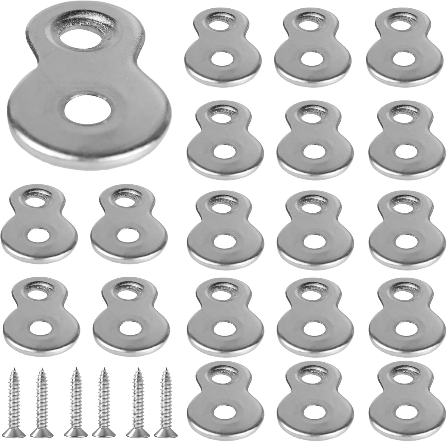 AUXBC 20Pcs Figure 8 Fasteners, Black Metal Table Top Fasteners, Heavy Duty Desktop Clips, Table Top Connector Brackets image number 1