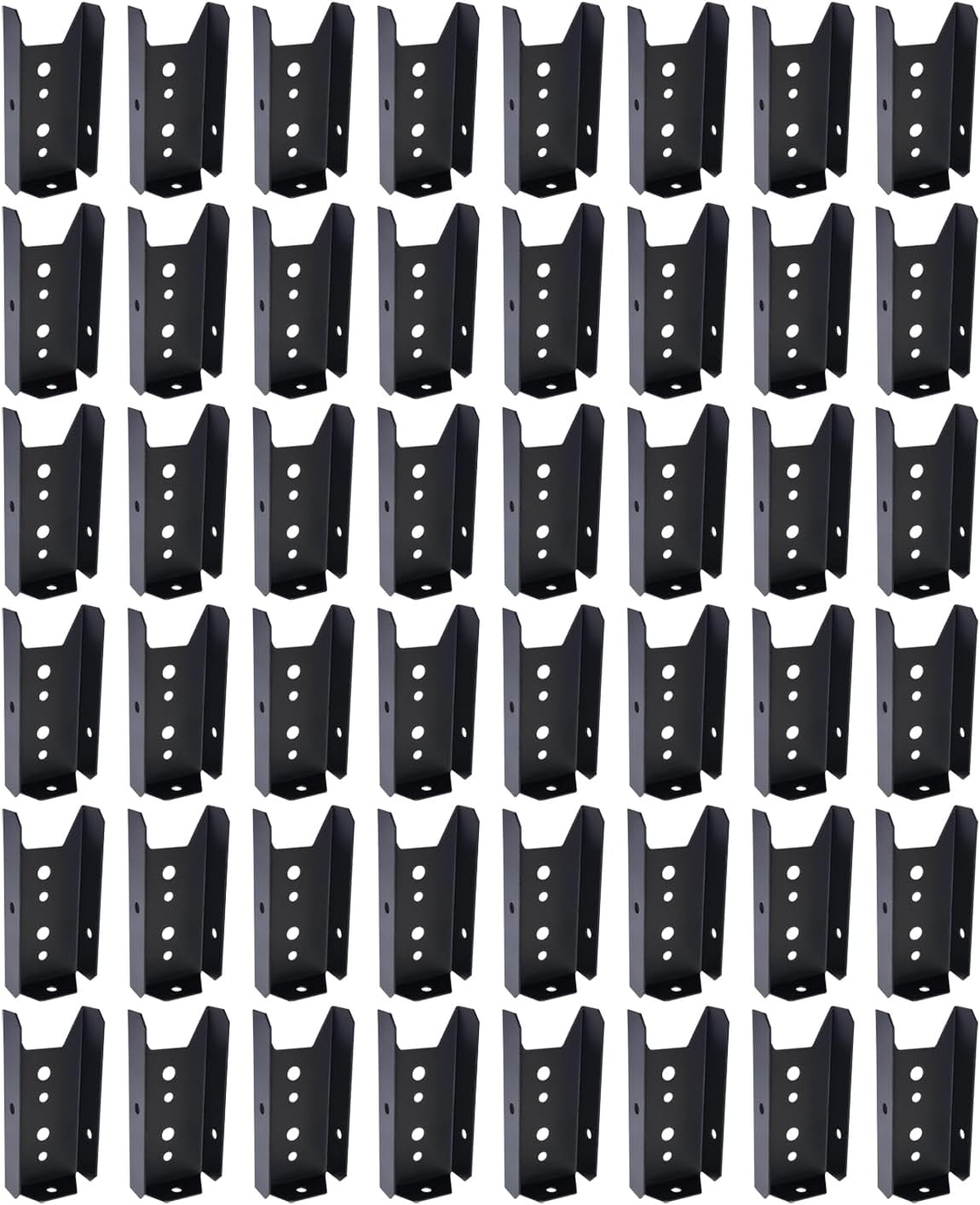 Auto-Plaza 48 Count 2X4 Inch Wood Post Black Steel Railing Mount Brackets Set