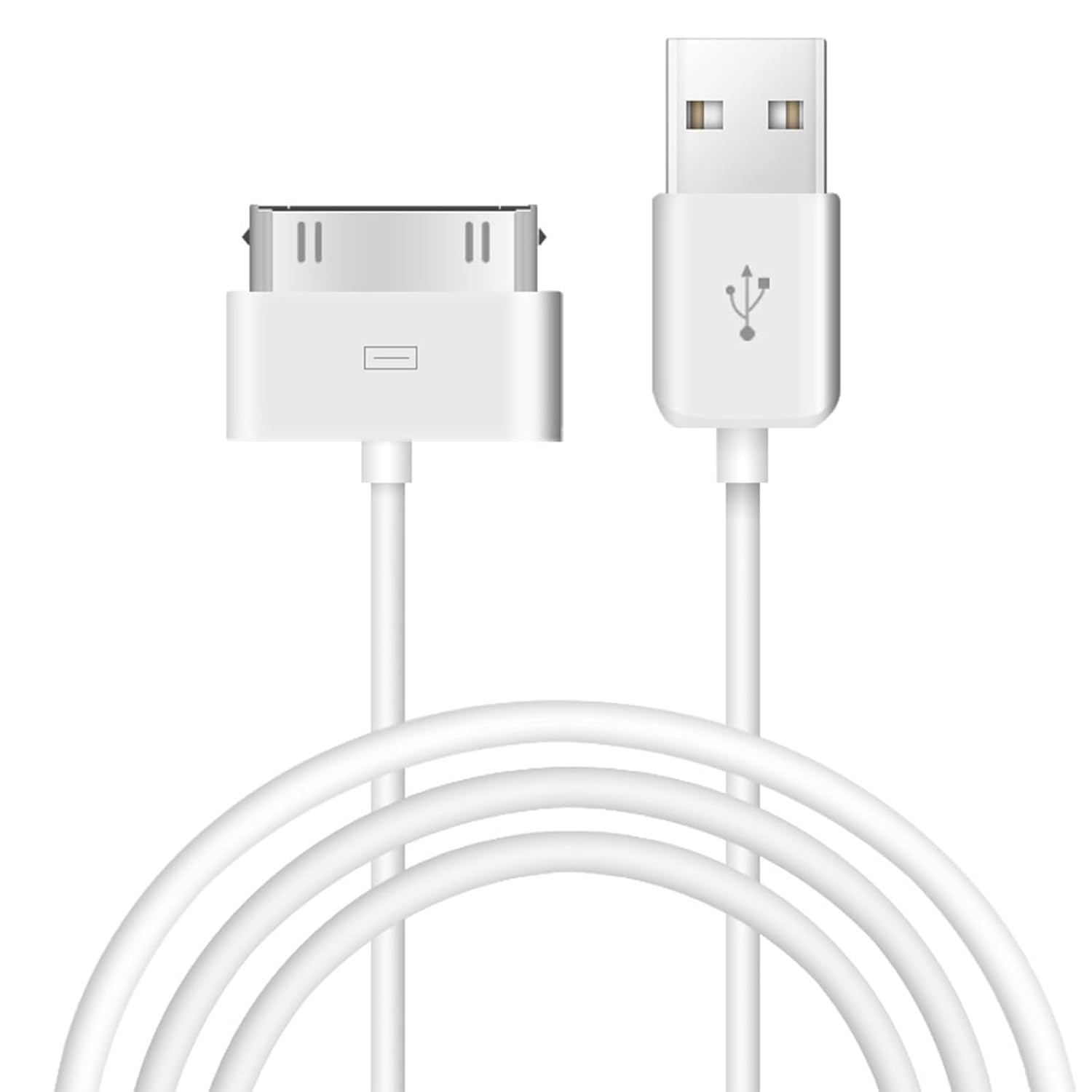 2Pcs Charger Cable, Fast Charging Charger, Cable Charging/Data Transfer, Applicable to 4/4S, 3G/3Gs, Ipad 3/2/1, Ipod Classic/Touch/Nano (White 1.5M Wire Length *2) image number 2